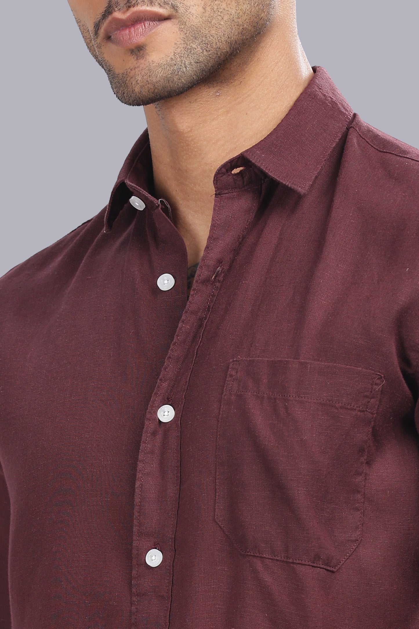 Maroon Premium Linen Shirt