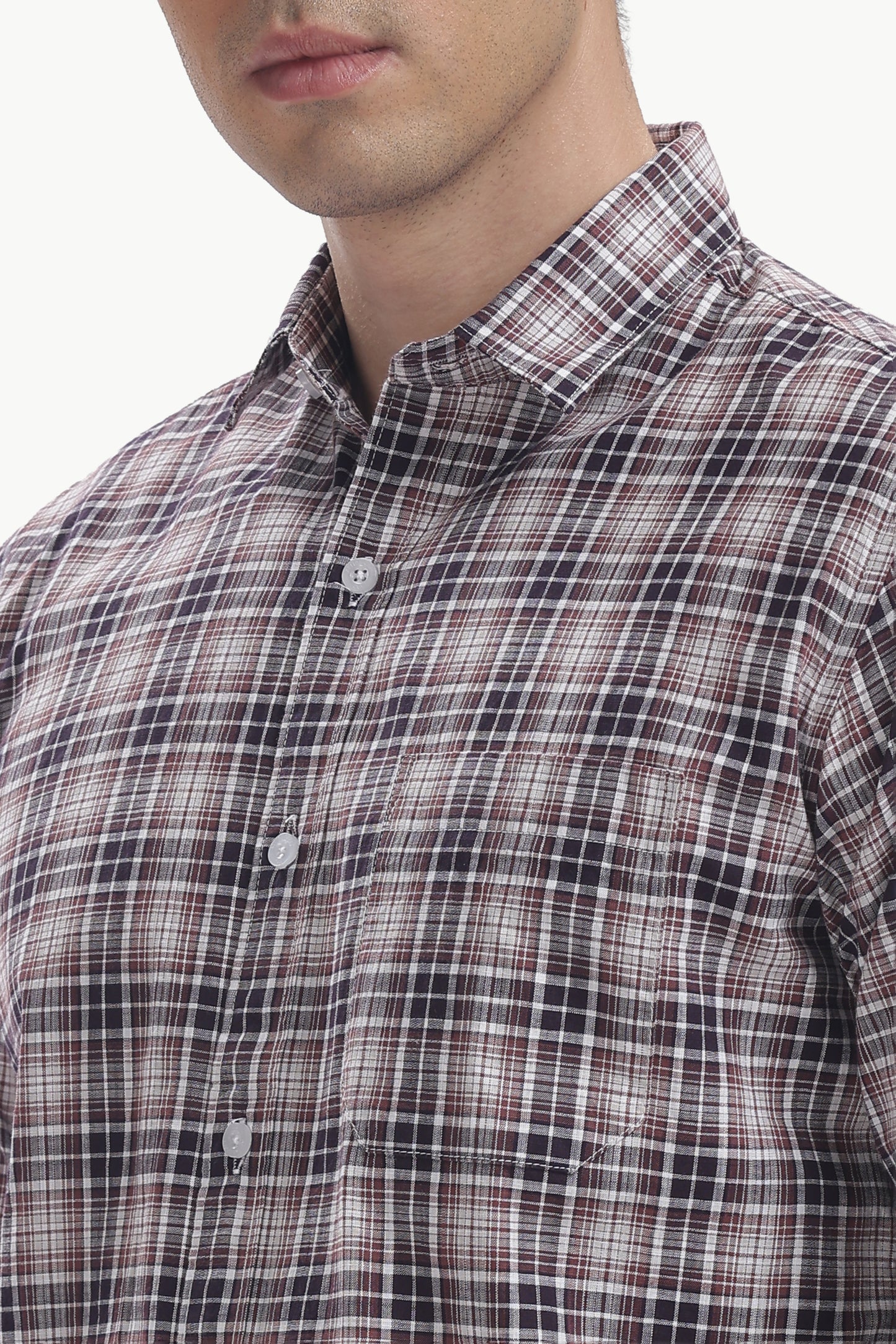 Cotton Slub Checked Shirt