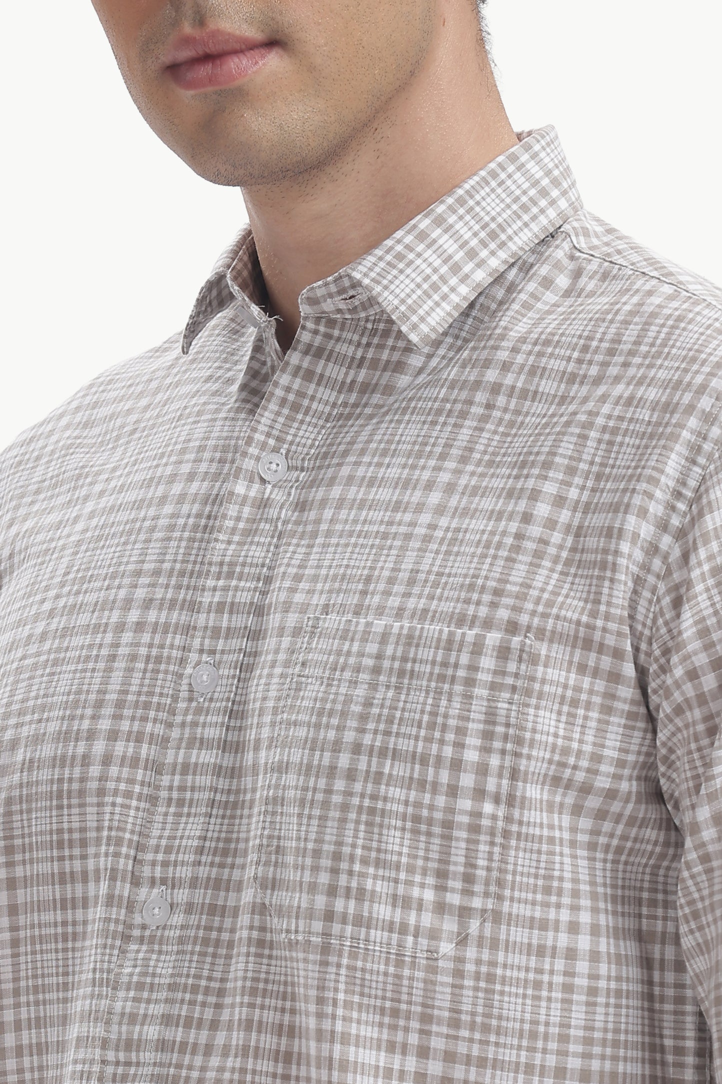 Cotton Slub Checked Shirt