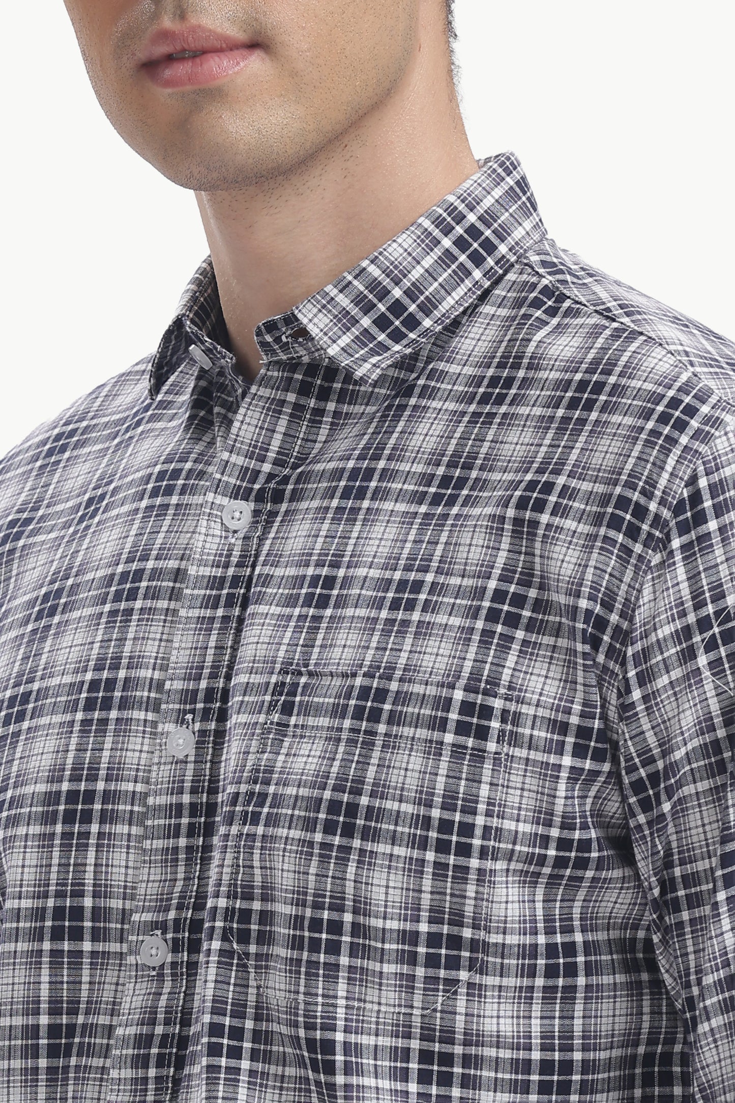 Cotton Slub Checked Shirt