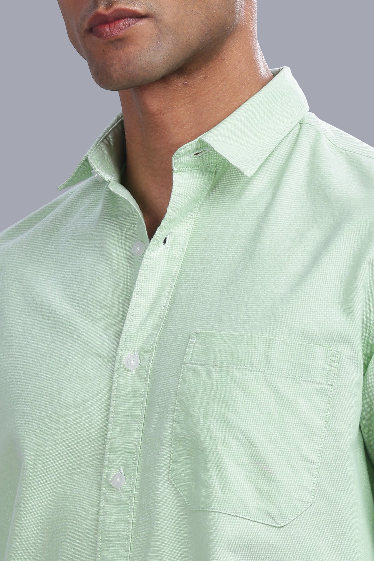 Attire Craft Men’s Mint Green Oxford Cotton Solid Casual Shirt