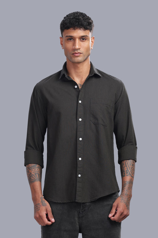 Attire Craft Charcoal Grey Oxford Micro Stripe Shirt