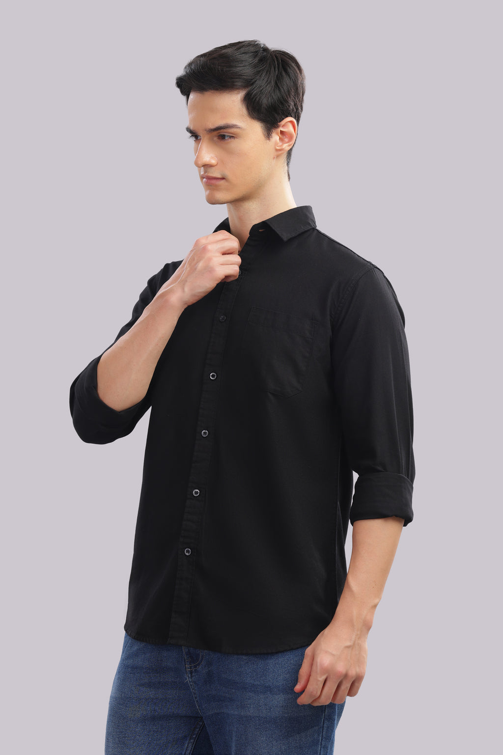 Attire Craft Black Dobby Shirt