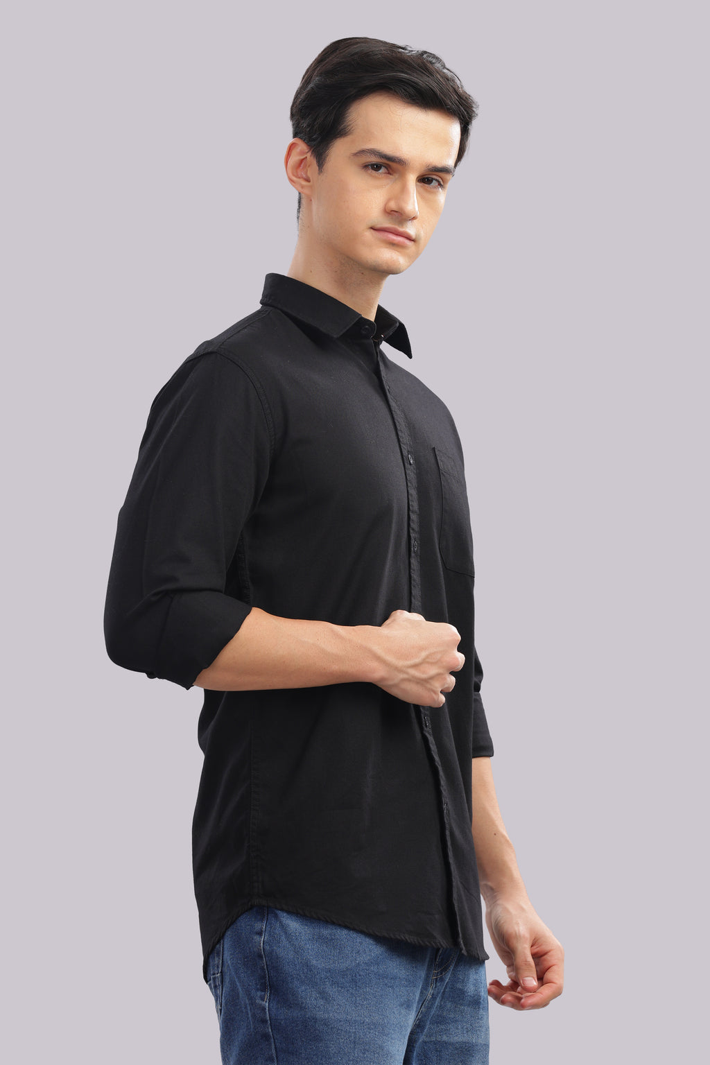 Attire Craft Black Dobby Shirt