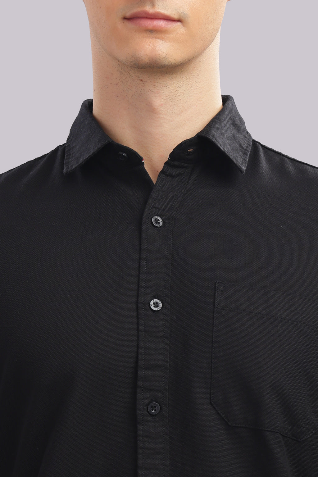 Attire Craft Black Dobby Shirt