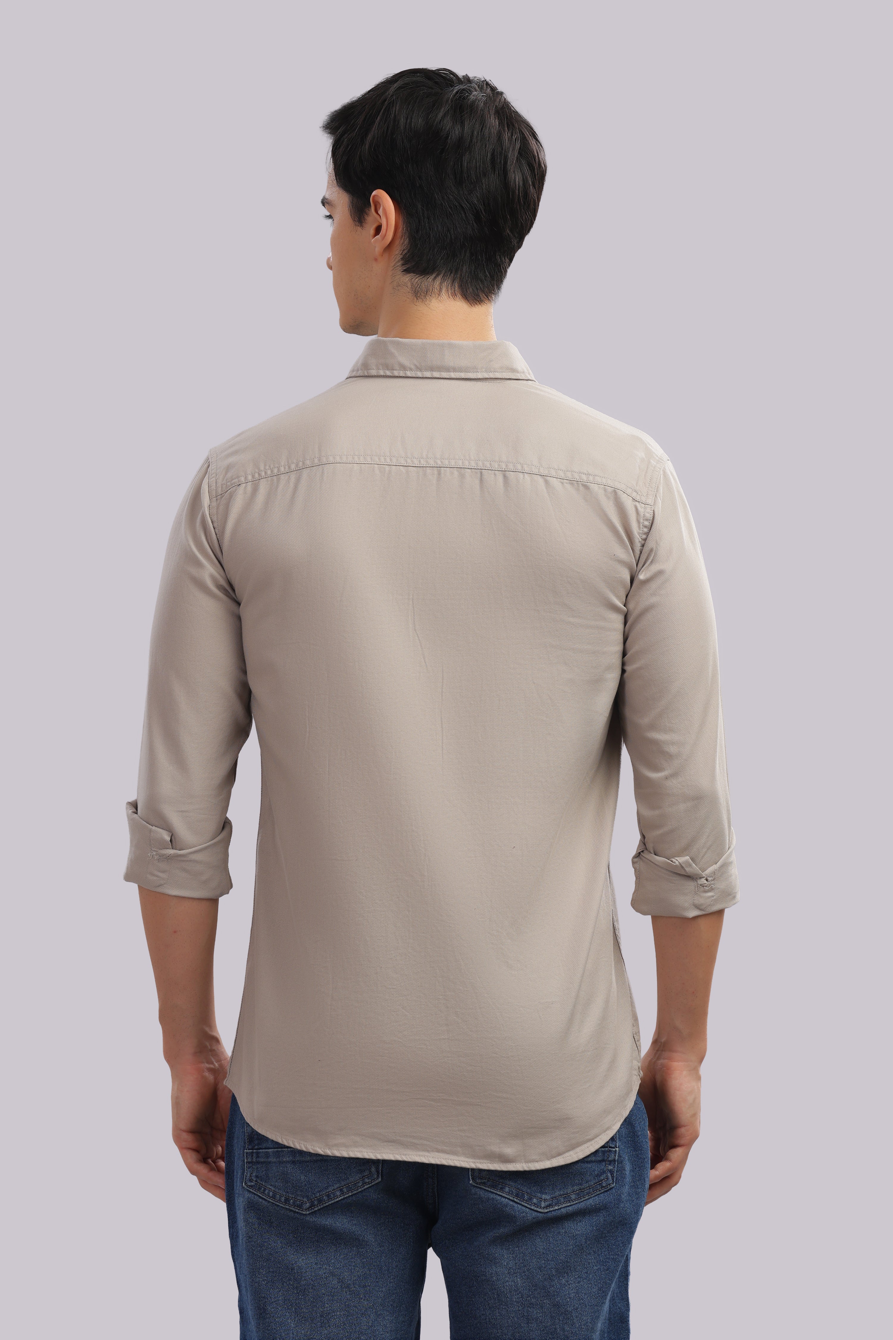 Attire Craft Beige Dobby Shirt