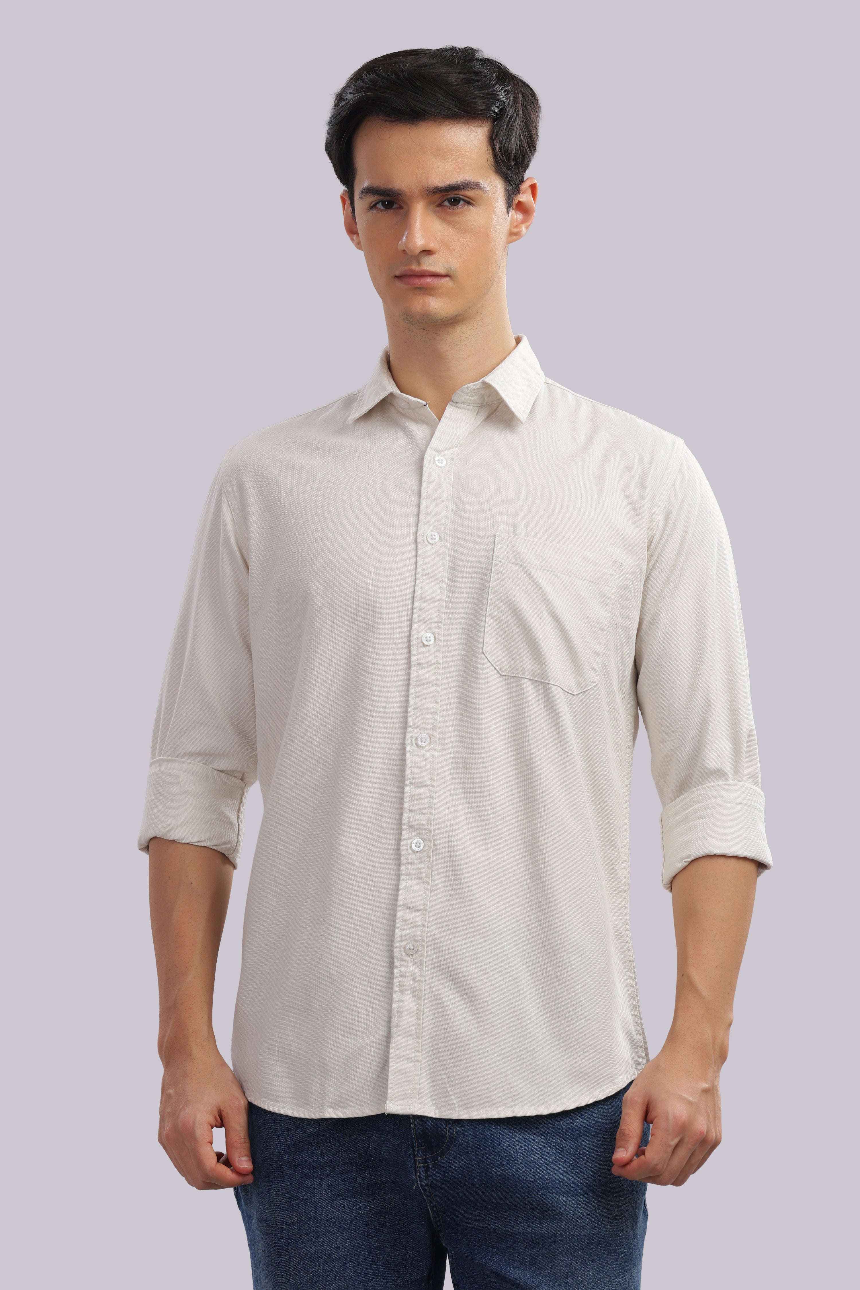 Attire Craft Cream Dobby Shirt