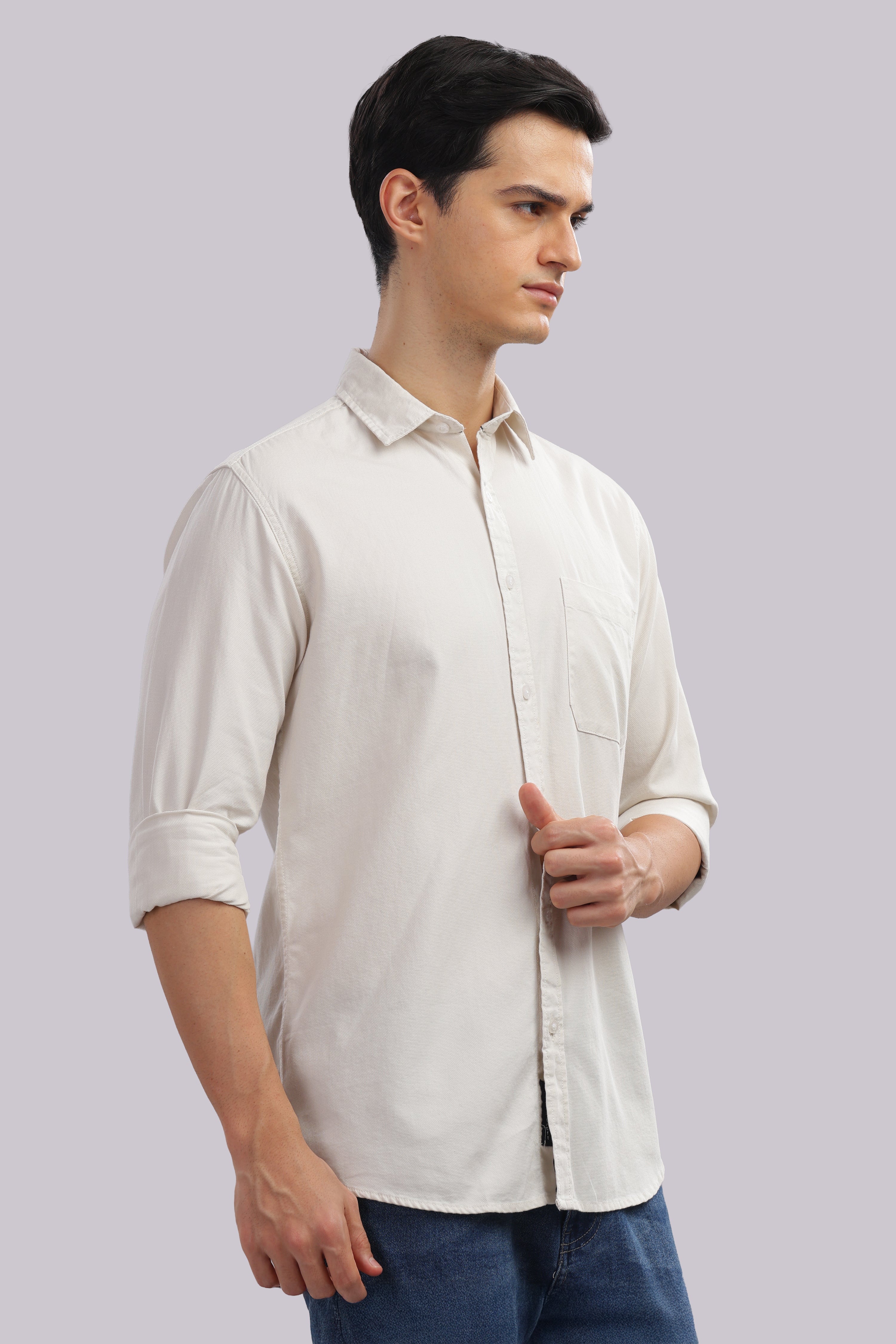 Attire Craft Cream Dobby Shirt