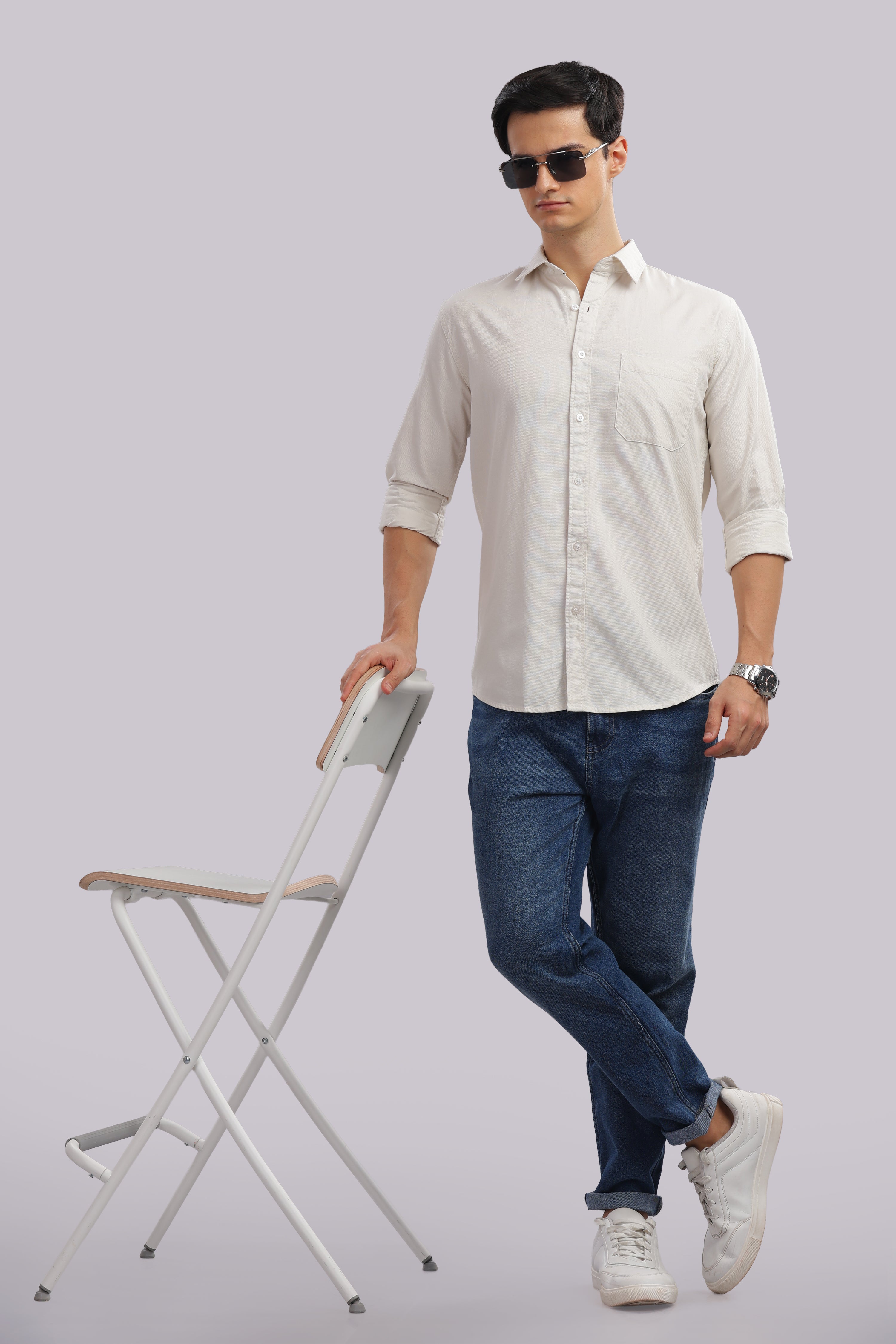 Attire Craft Cream Dobby Shirt