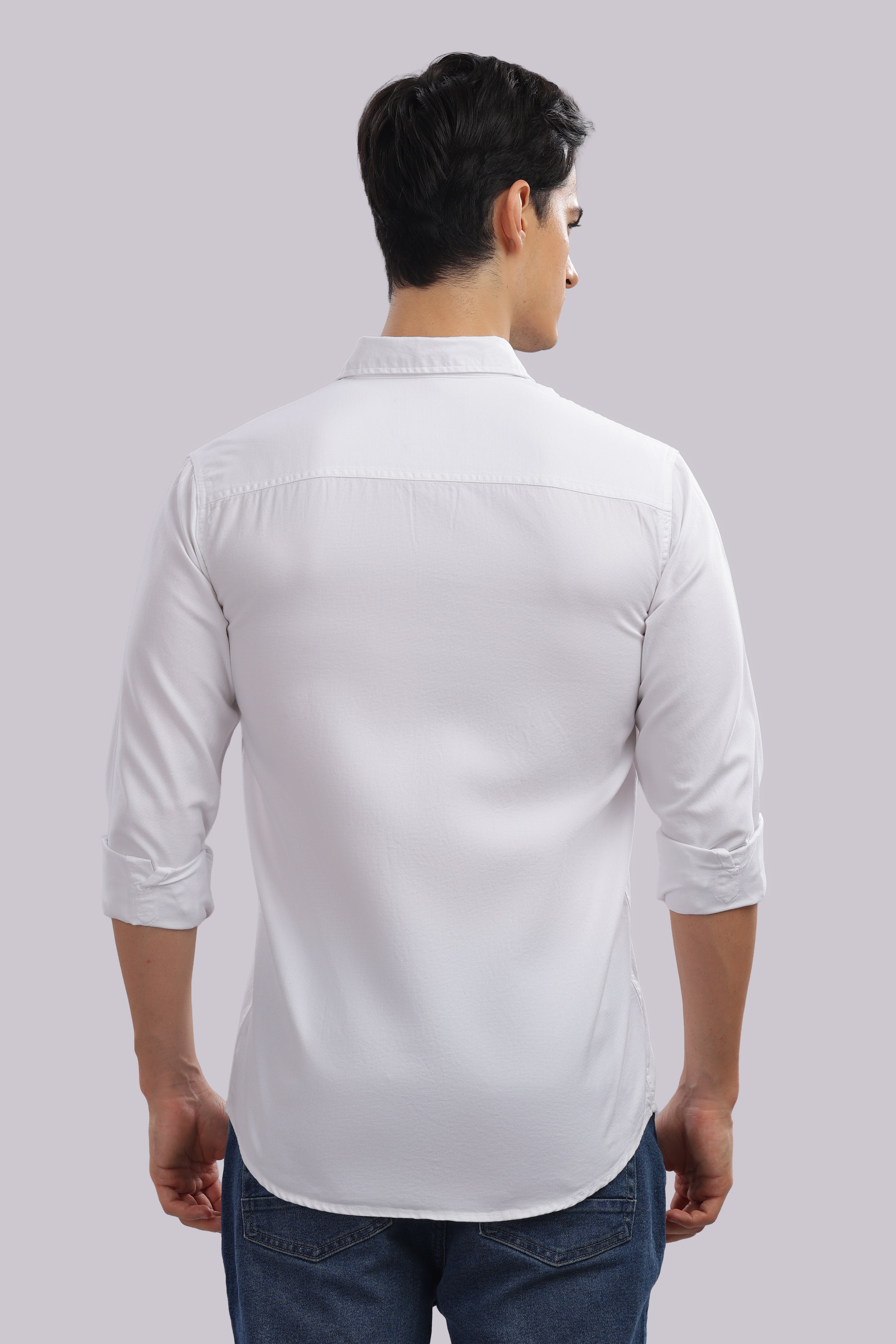 Attire Craft White Dobby Shirt