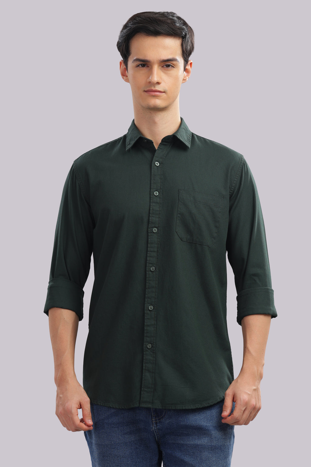 Attire Craft Green Dobby Shirt