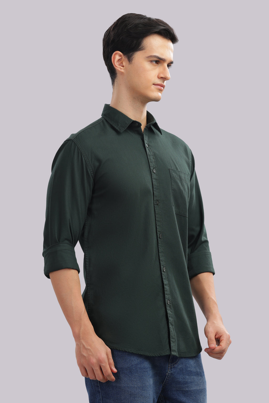 Attire Craft Green Dobby Shirt