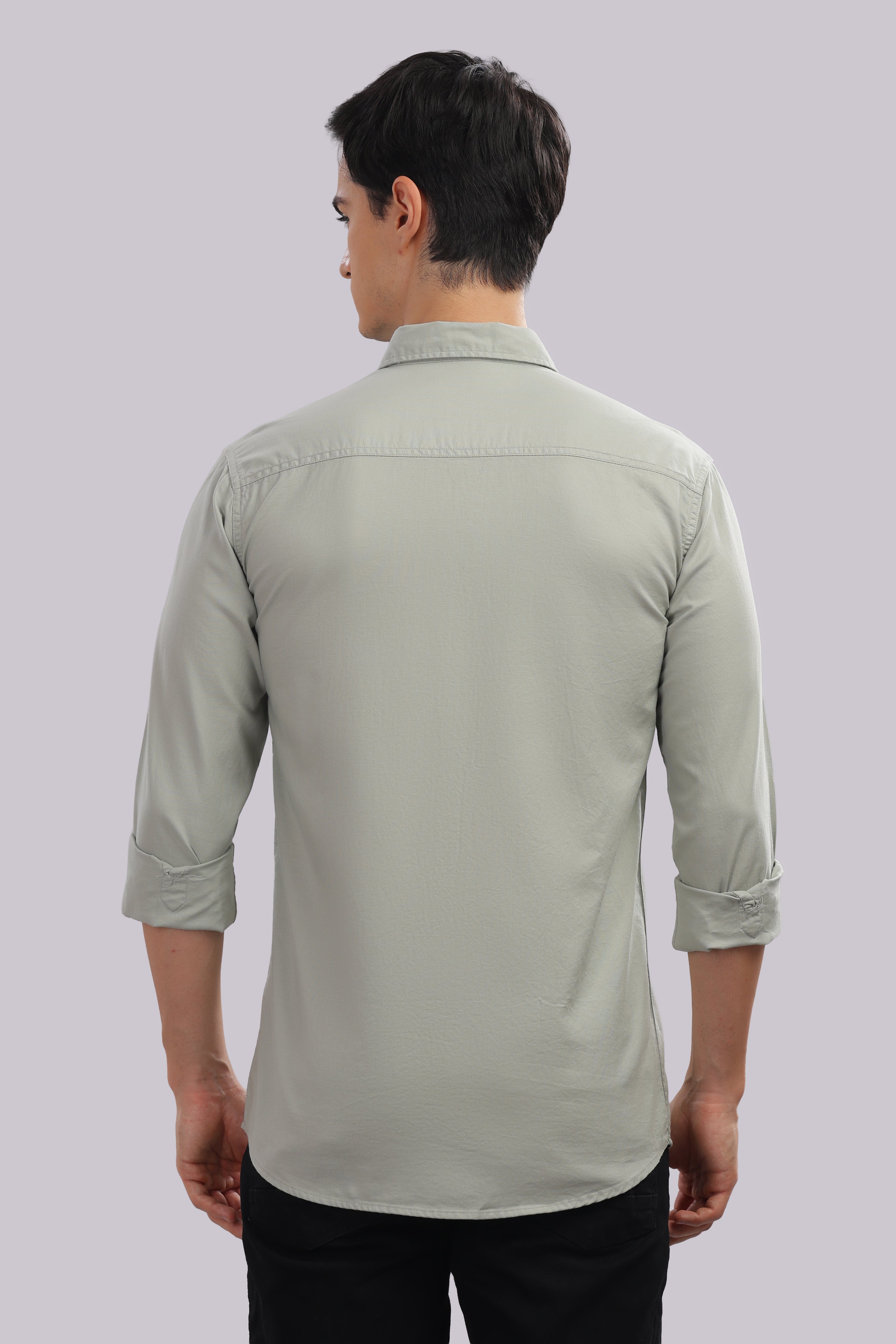 Attire Craft Sage Green Dobby Shirt