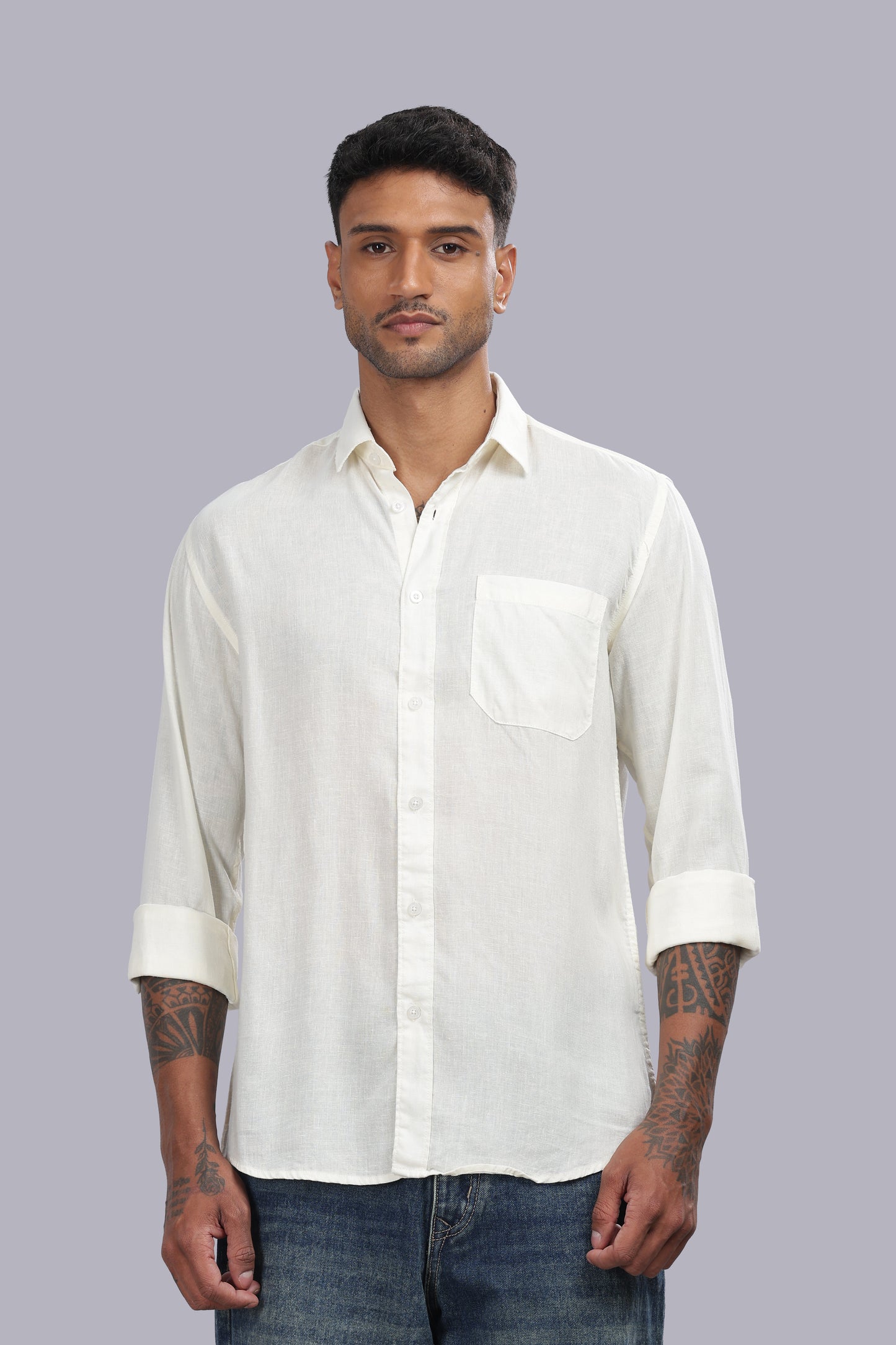 Light Yellow Premium Linen Shirt