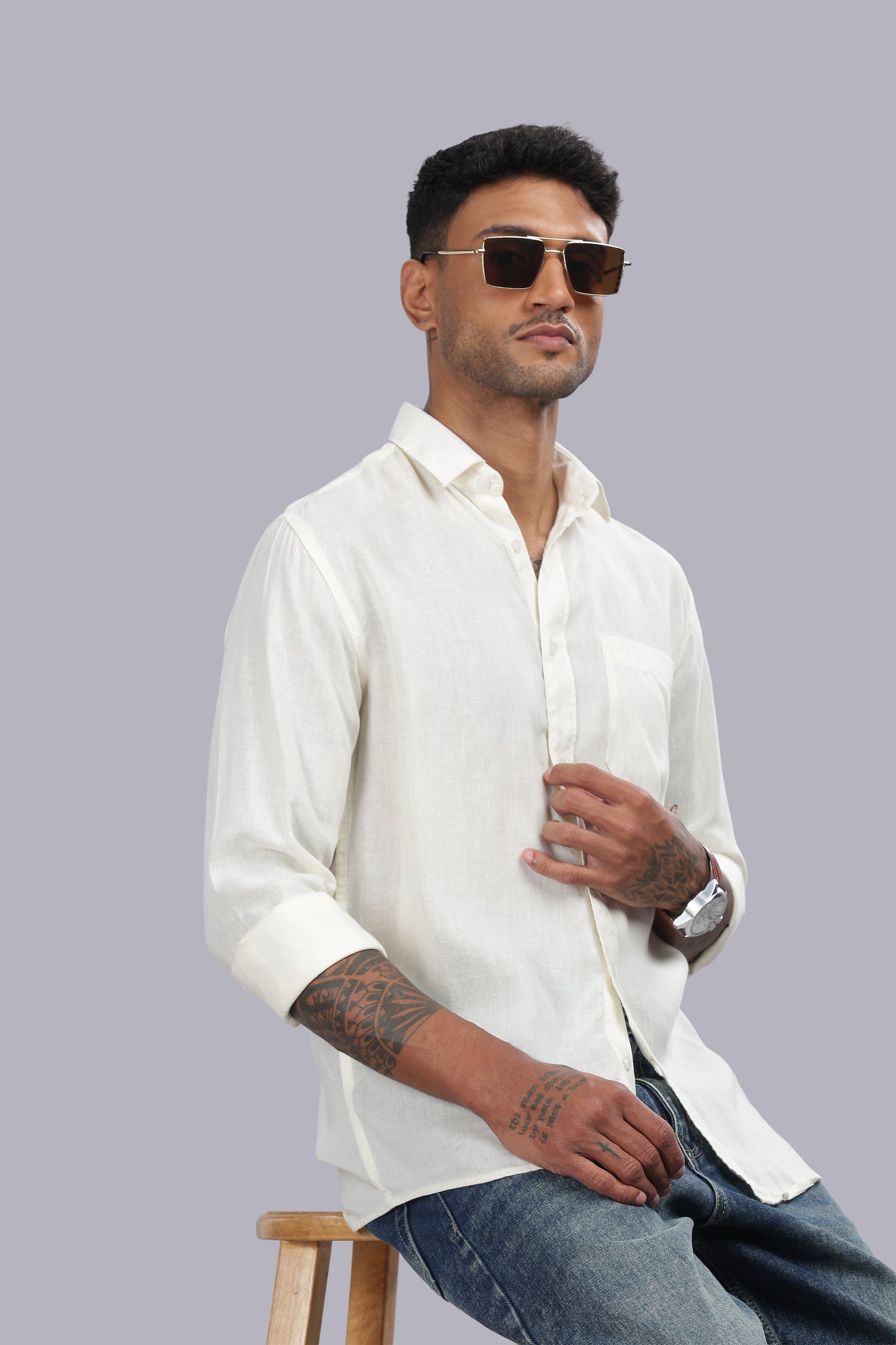 Light Yellow Premium Linen Shirt