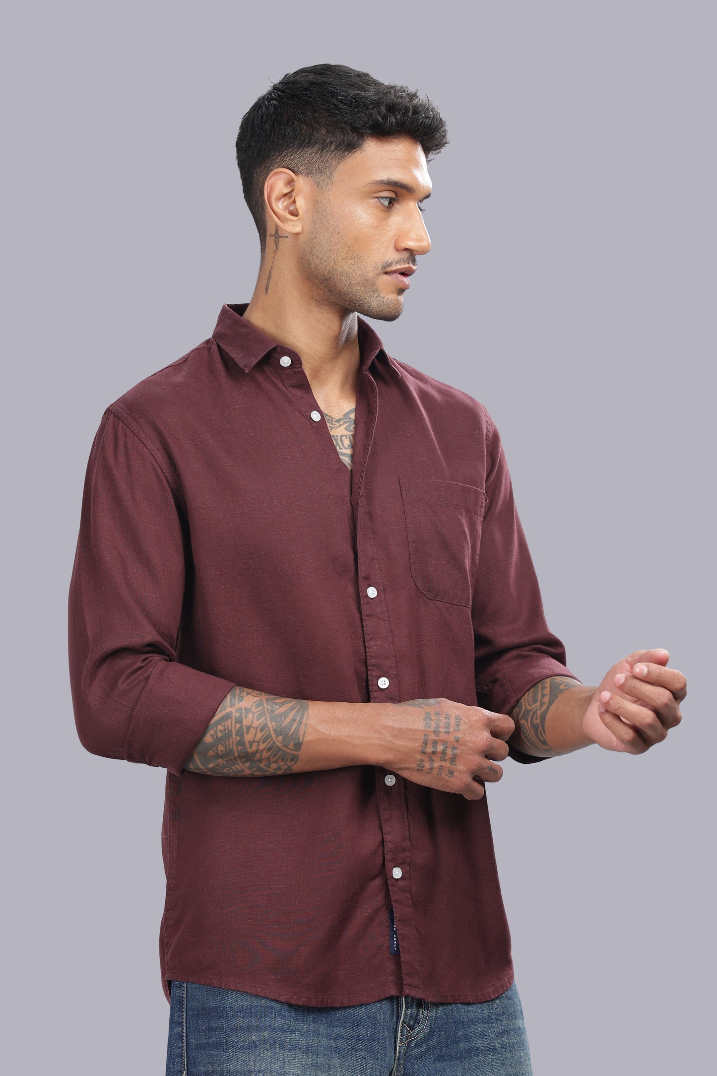 Maroon Premium Linen Shirt