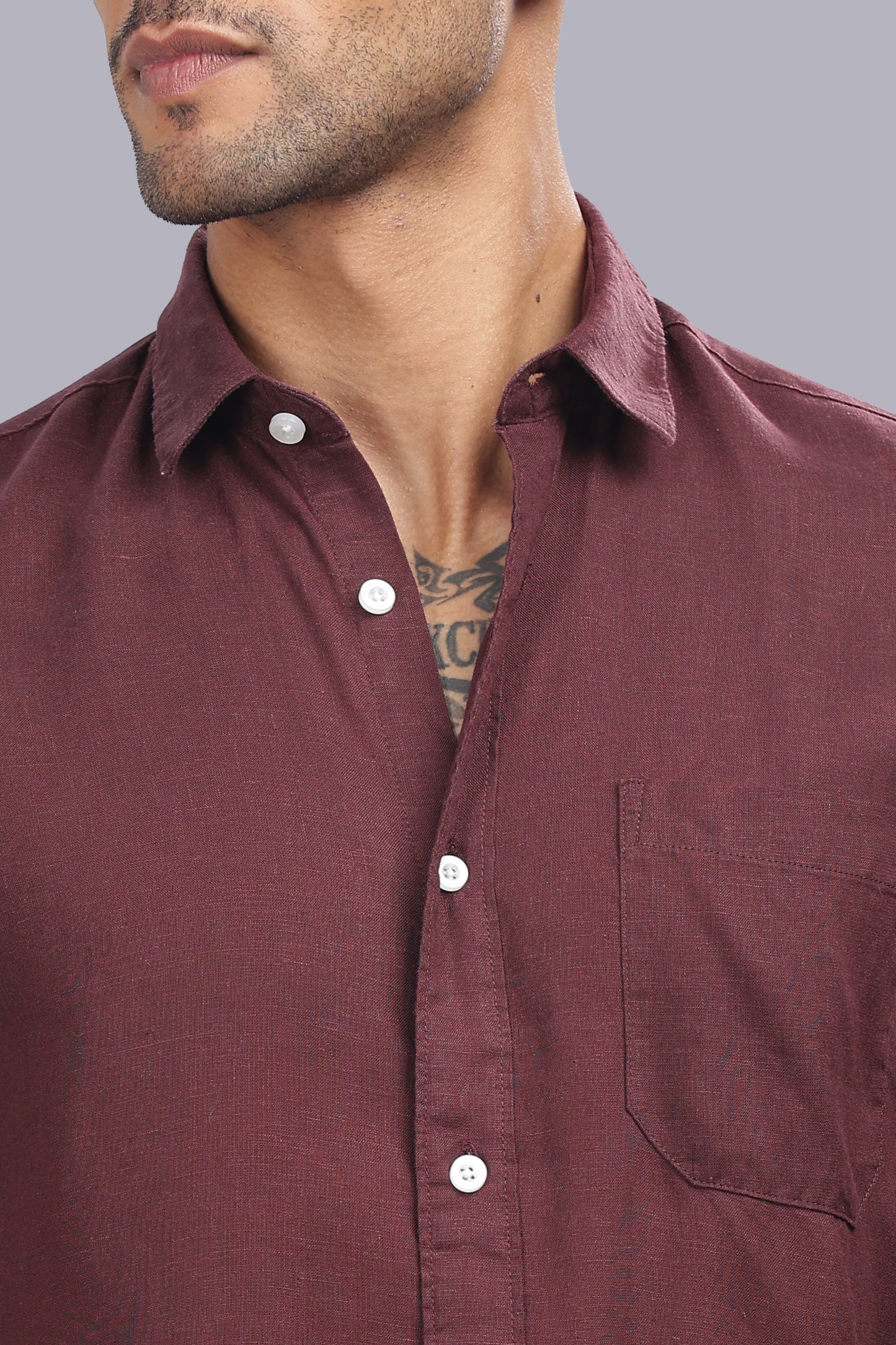 Maroon Premium Linen Shirt