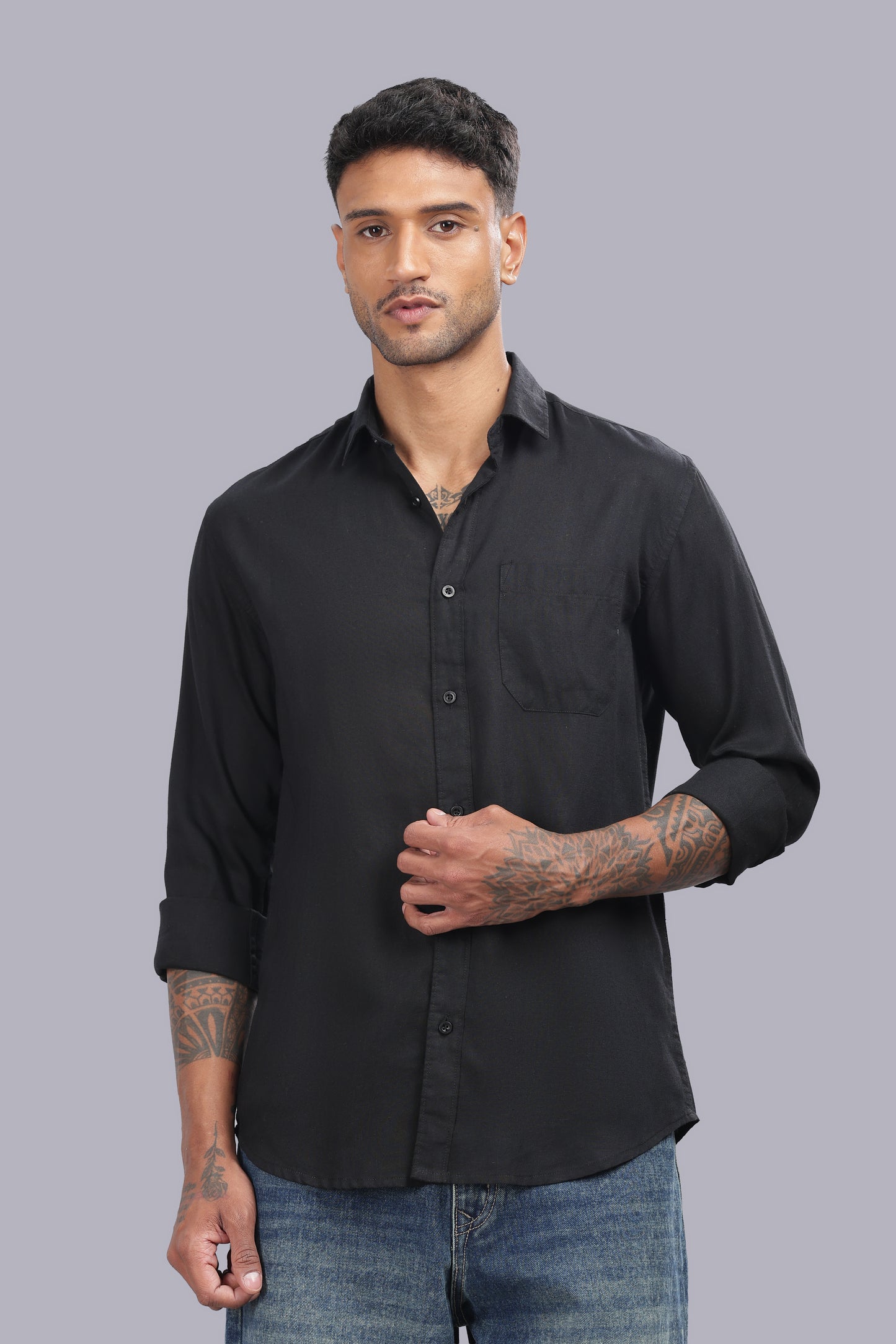 Black Premium Linen Shirt
