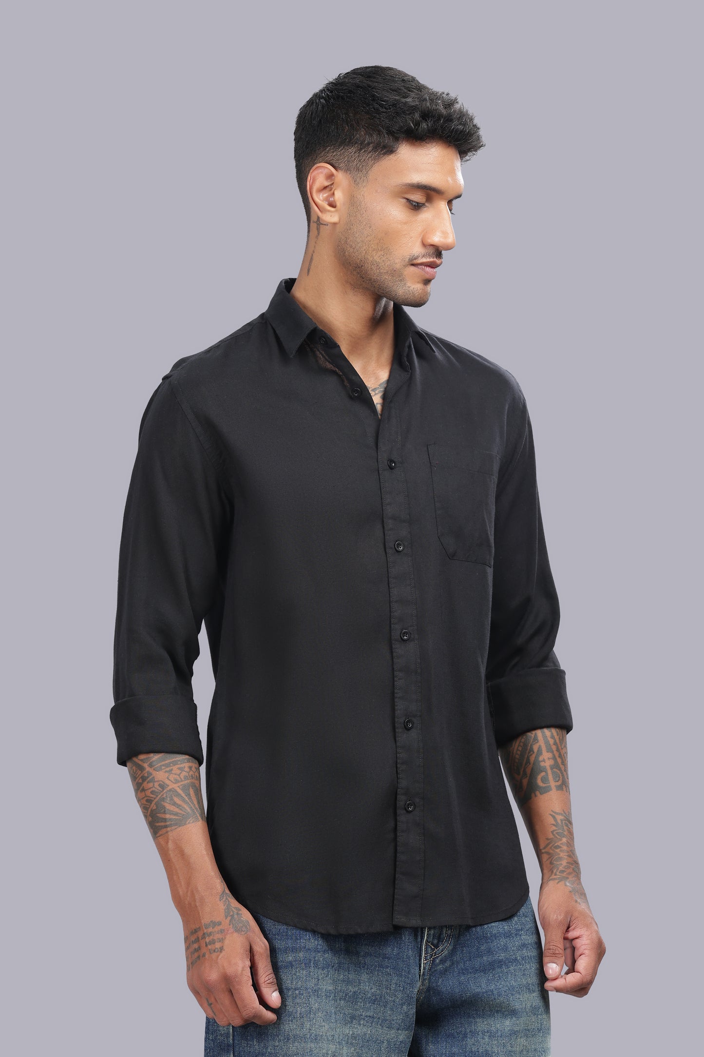 Black Premium Linen Shirt
