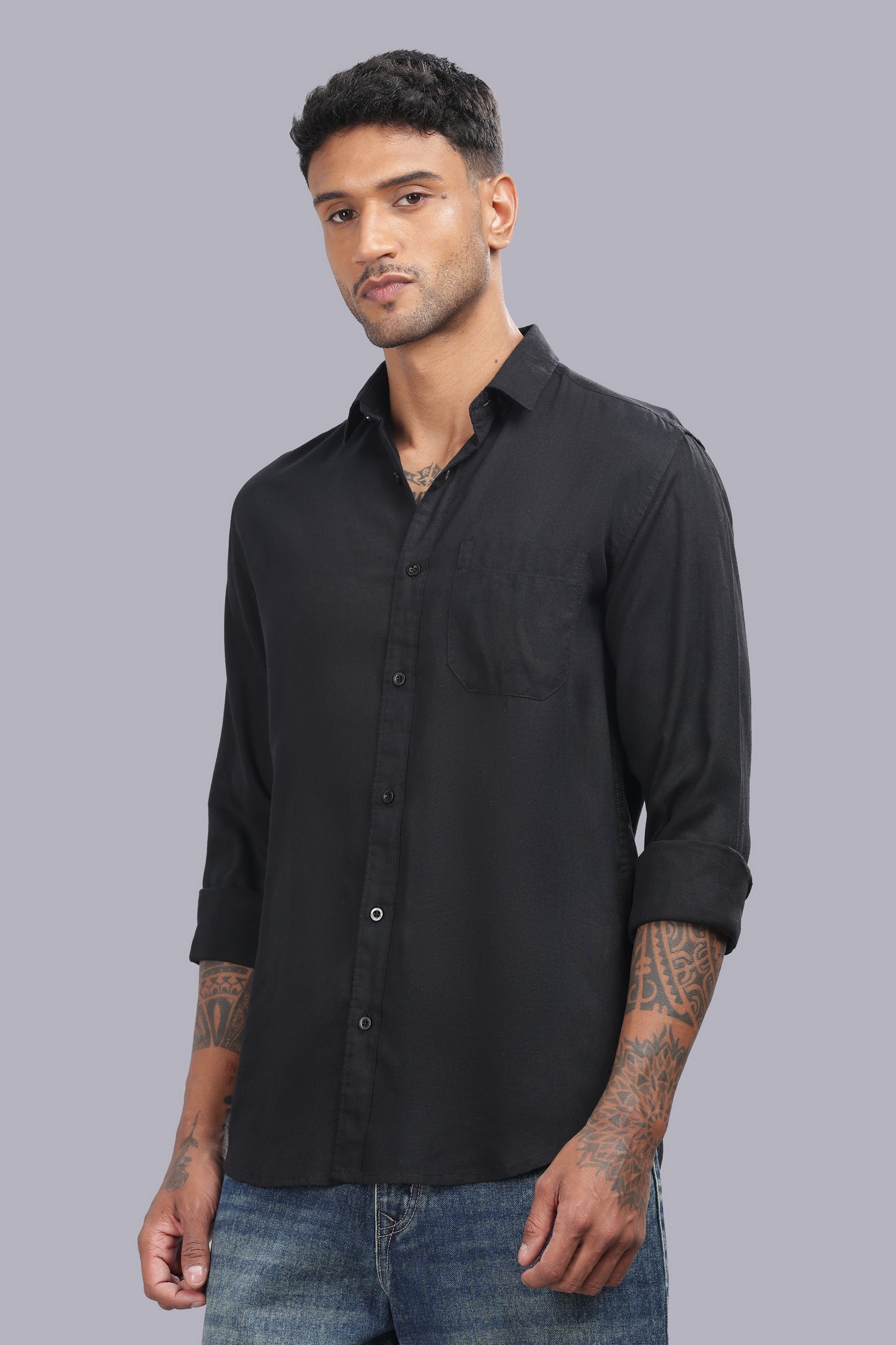 Black Premium Linen Shirt