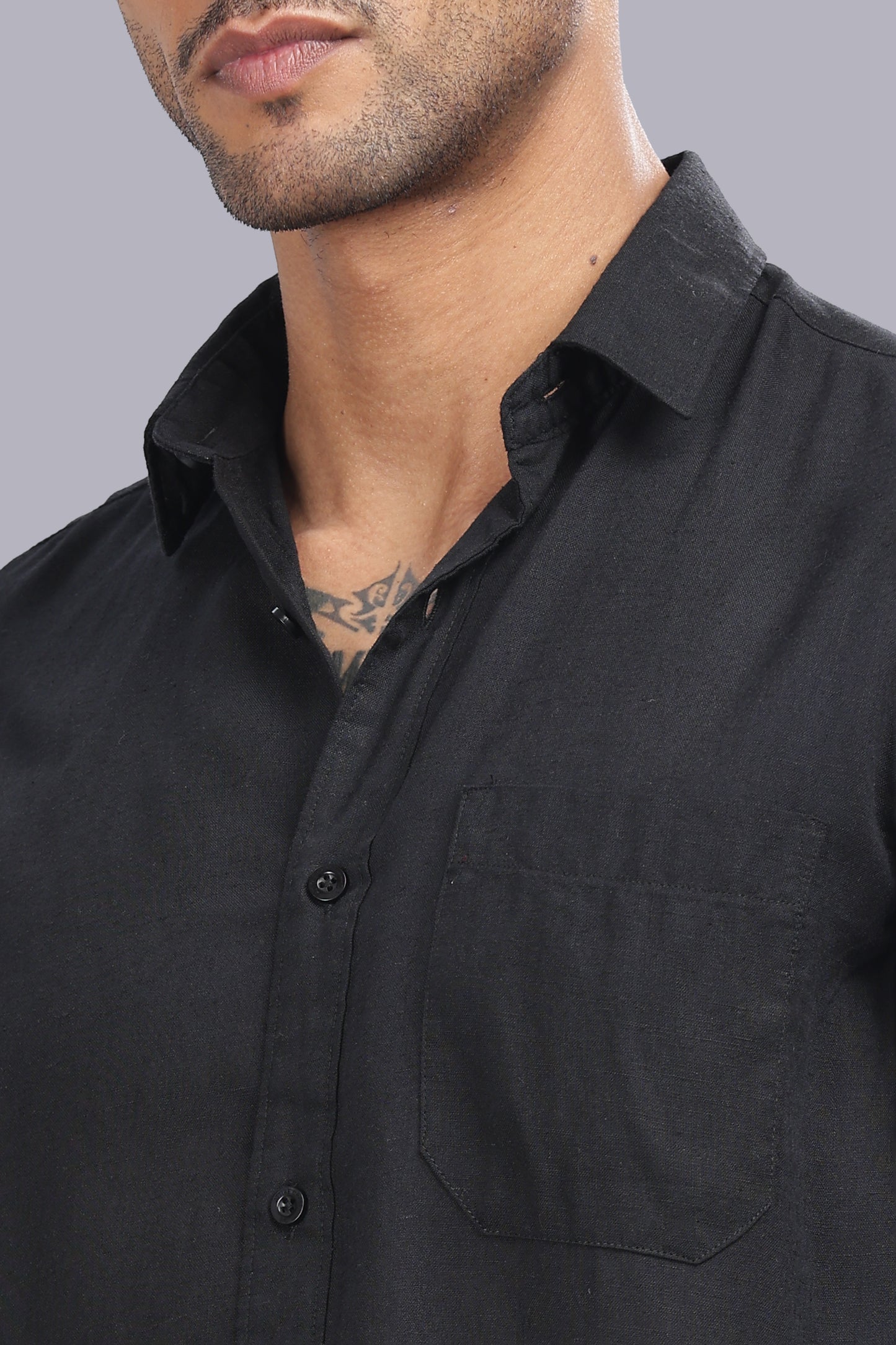 Black Premium Linen Shirt
