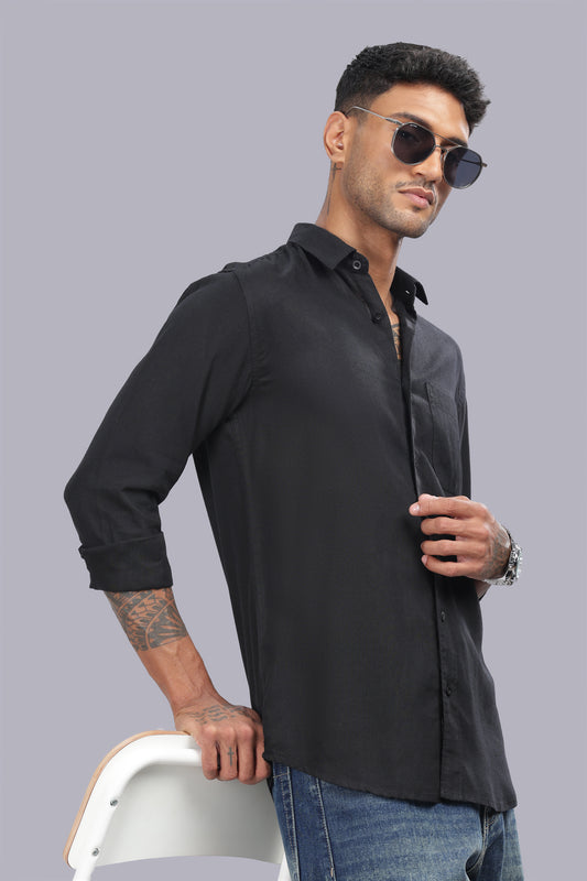 Black Premium Linen Shirt
