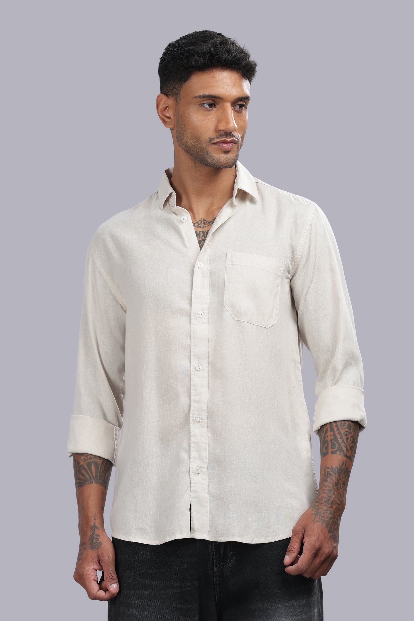 Beige Premium Linen Shirt