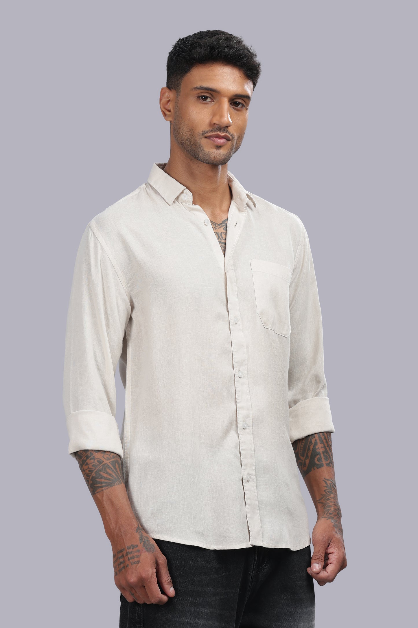 Beige Premium Linen Shirt