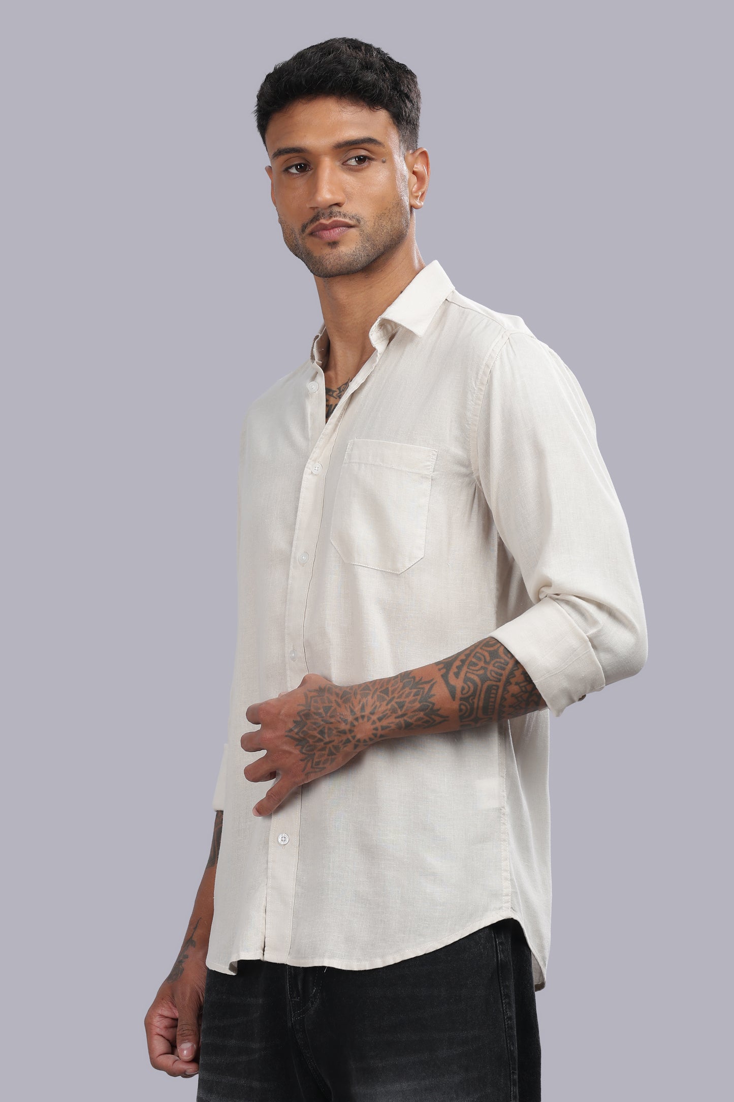 Beige Premium Linen Shirt