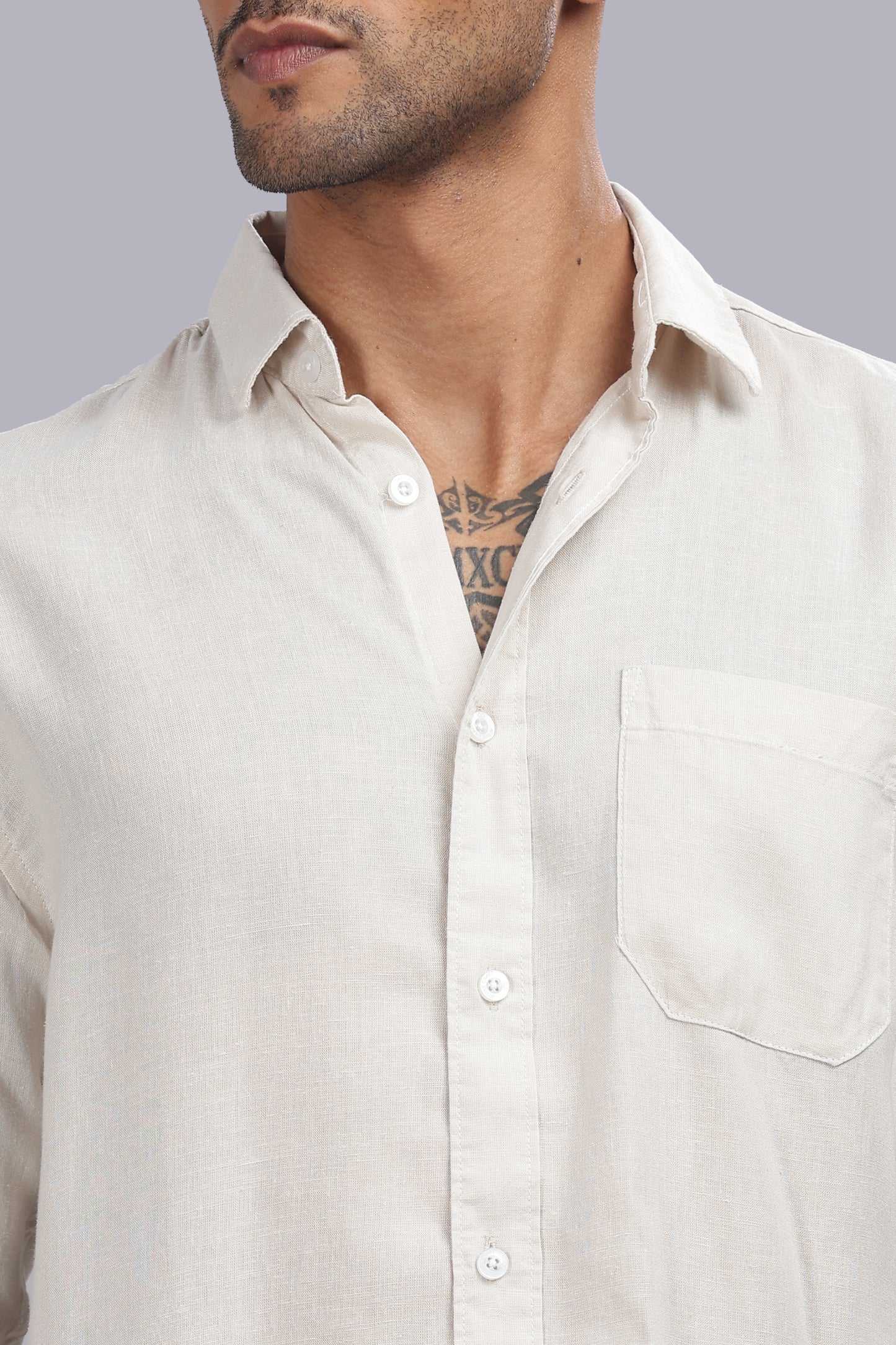 Beige Premium Linen Shirt