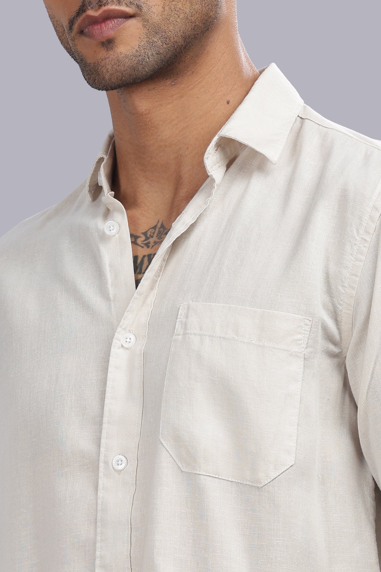 Beige Premium Linen Shirt