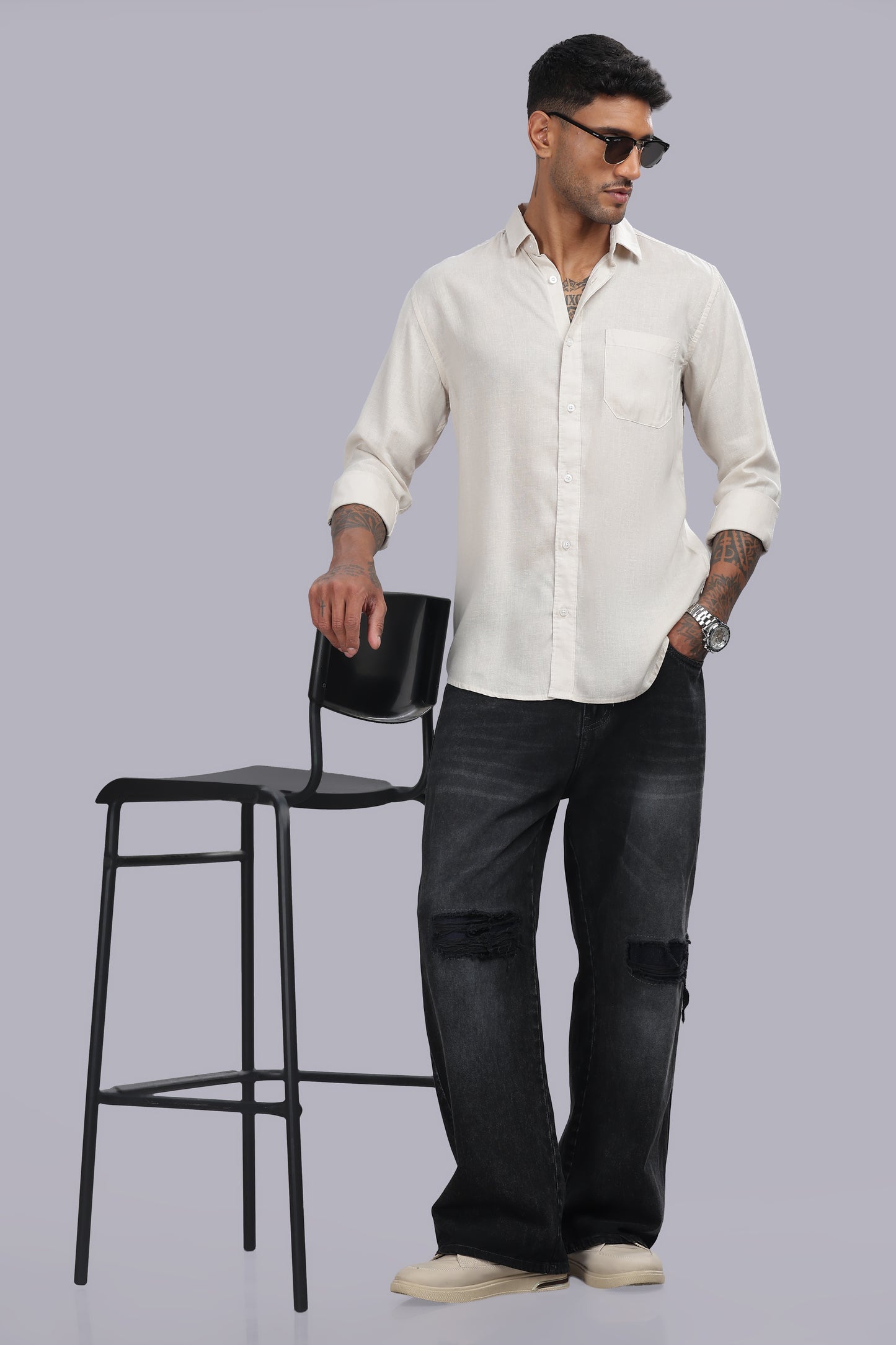 Beige Premium Linen Shirt