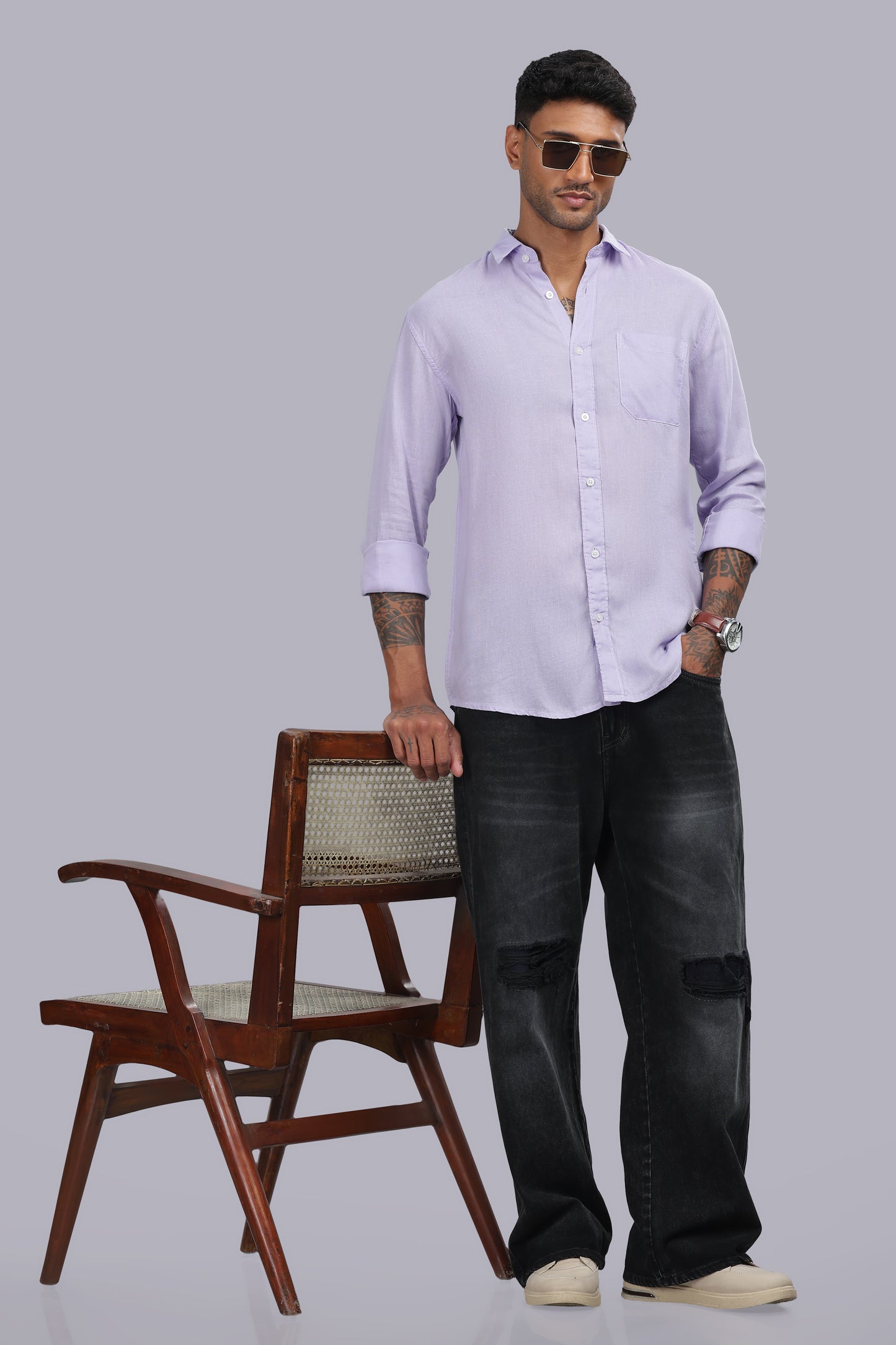 Lavender Premium Linen Shirt