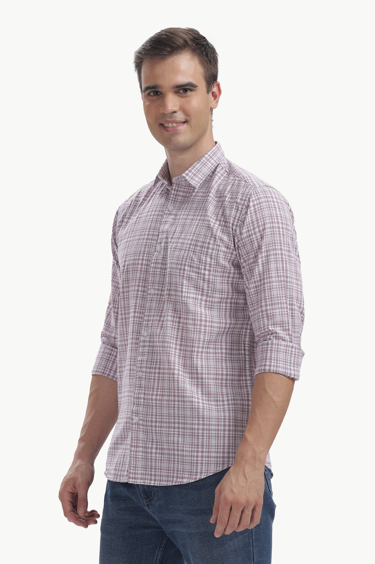 Cotton Slub Checked Shirt