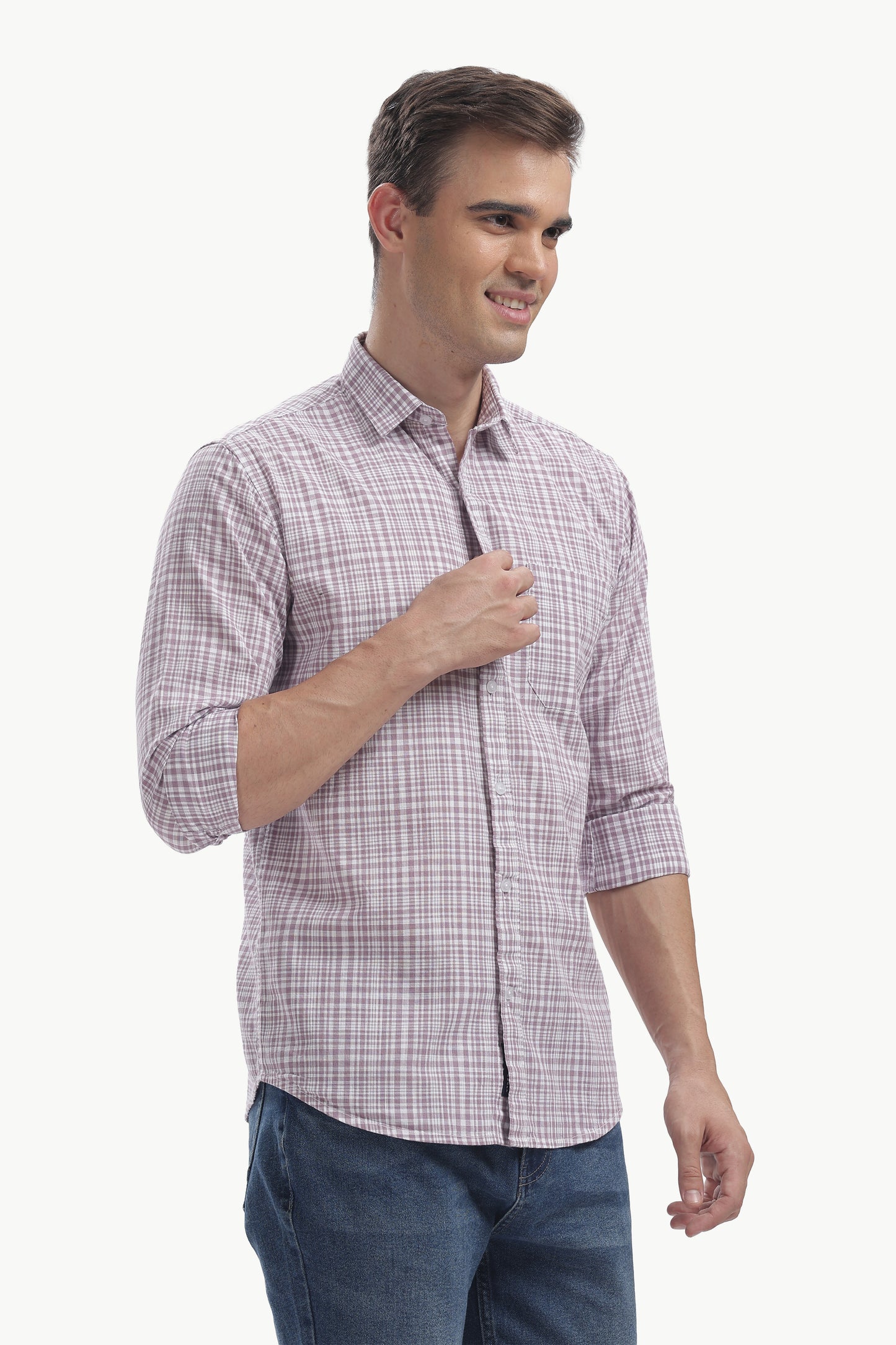 Cotton Slub Checked Shirt