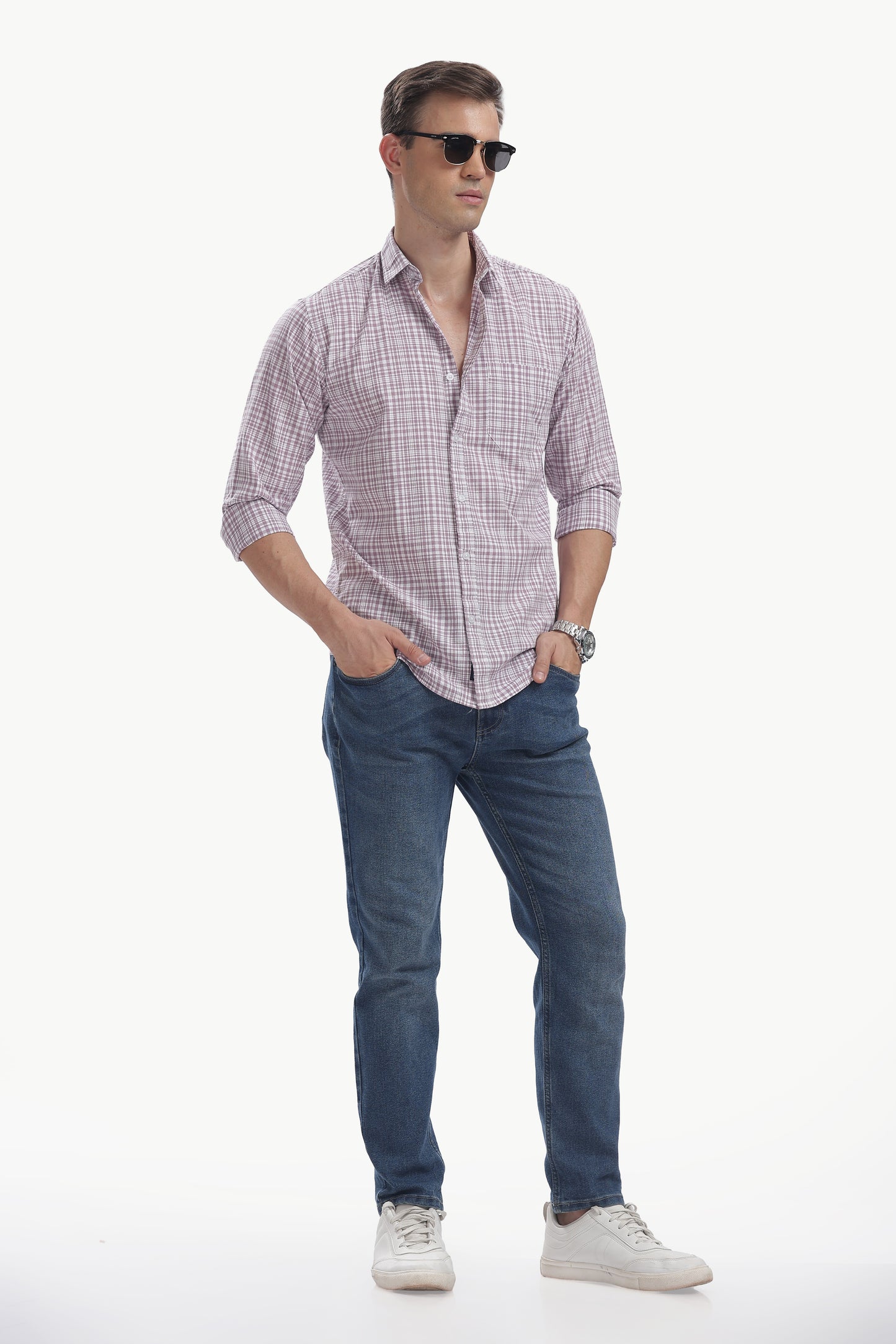 Cotton Slub Checked Shirt