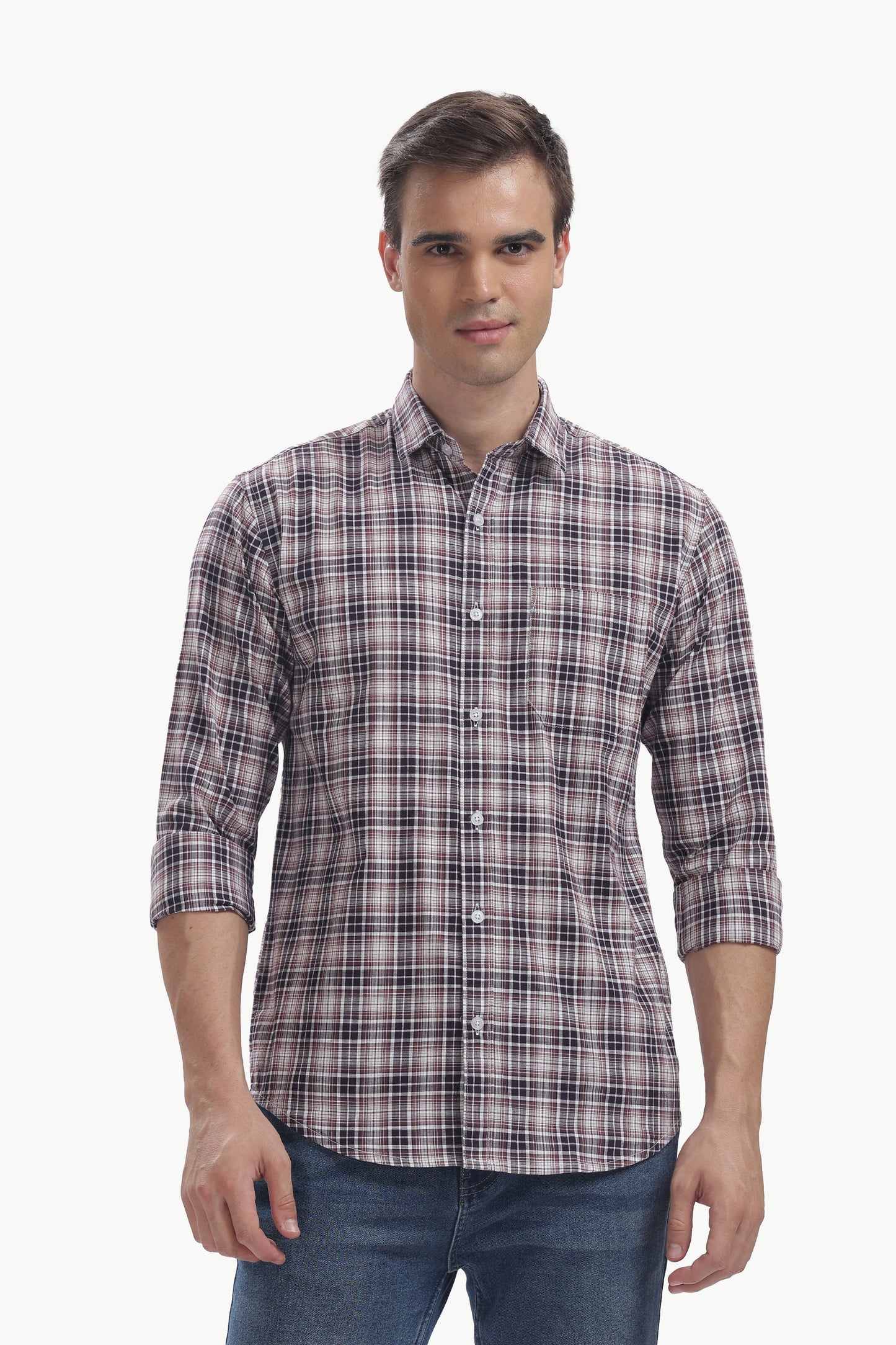 Cotton Slub Checked Shirt