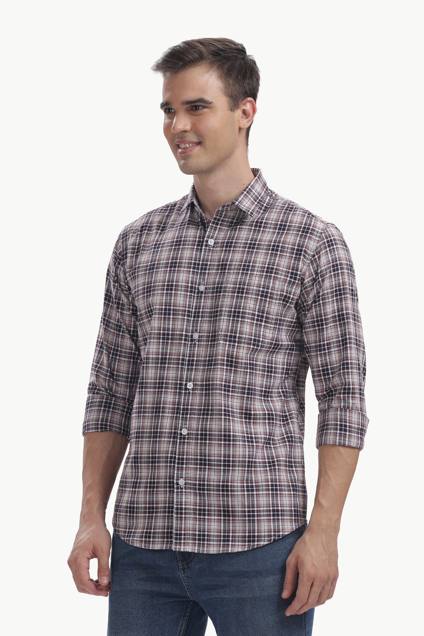 Cotton Slub Checked Shirt
