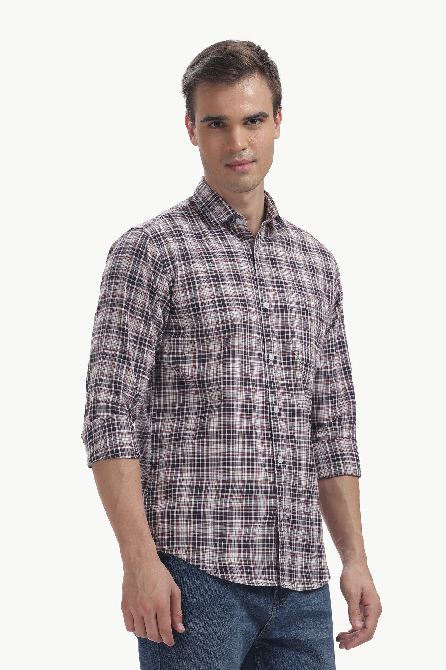 Cotton Slub Checked Shirt