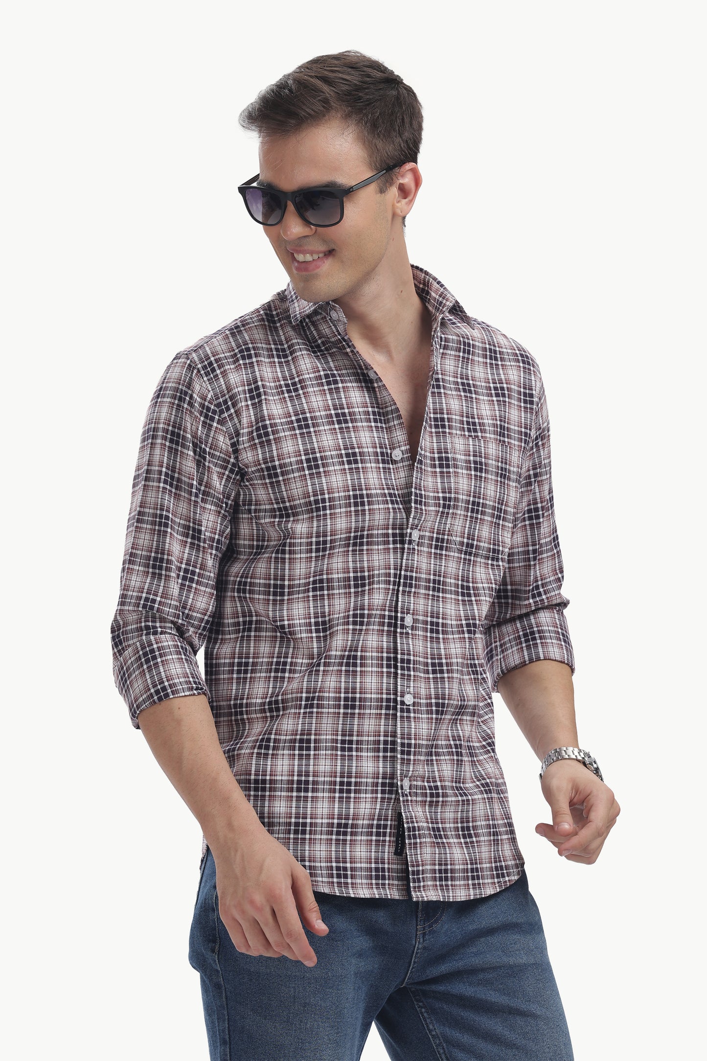 Cotton Slub Checked Shirt