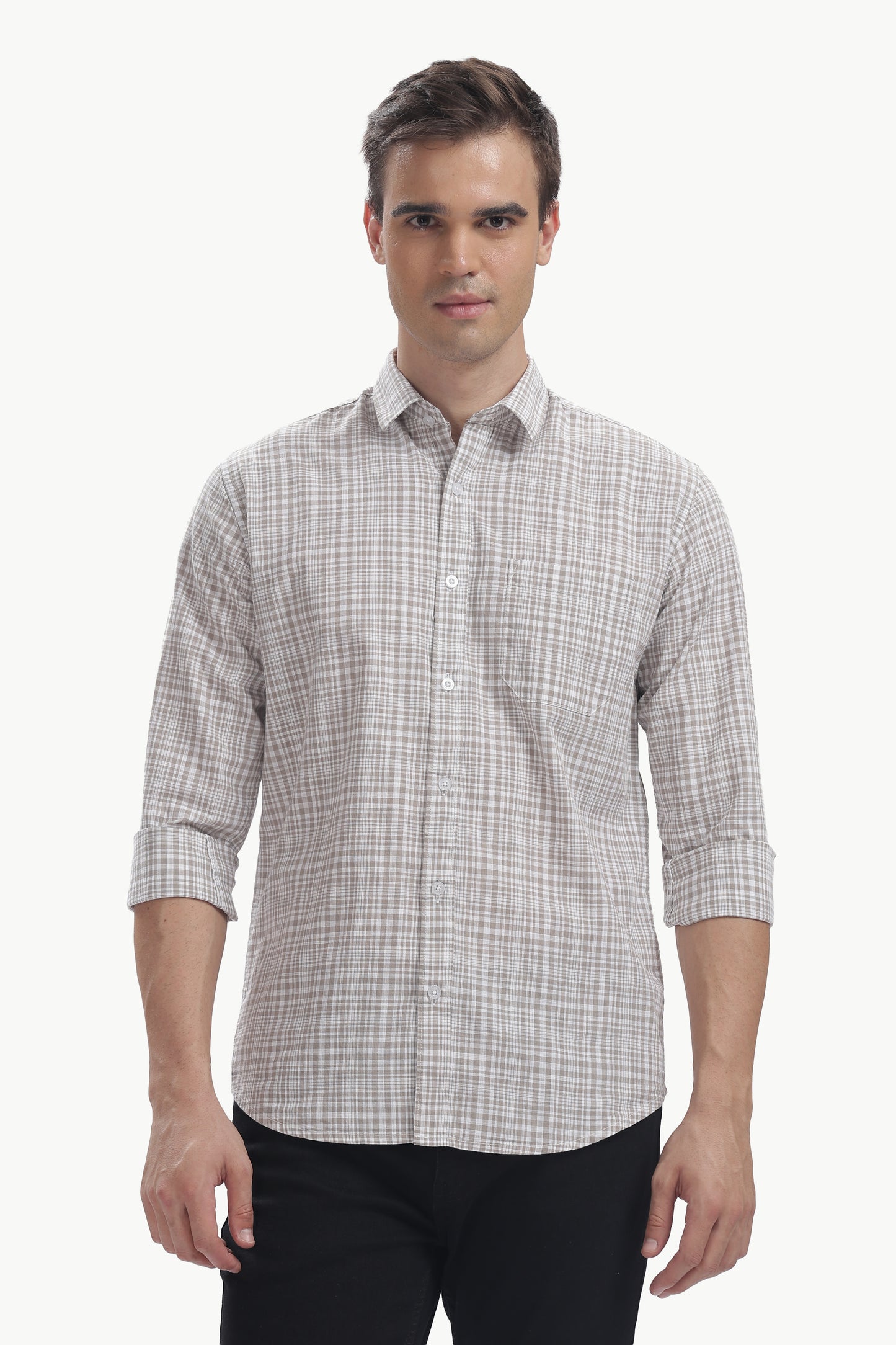 Cotton Slub Checked Shirt
