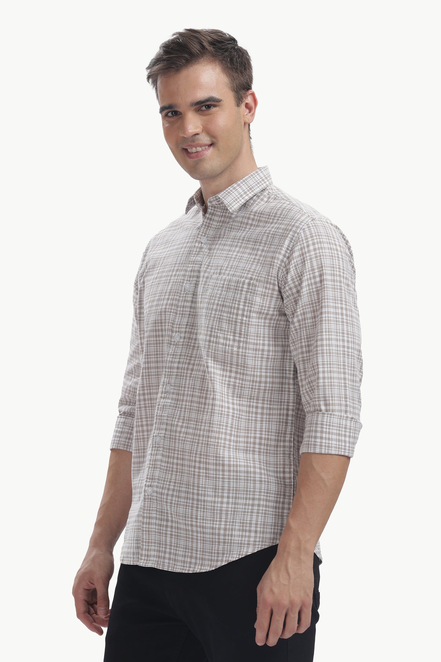 Cotton Slub Checked Shirt