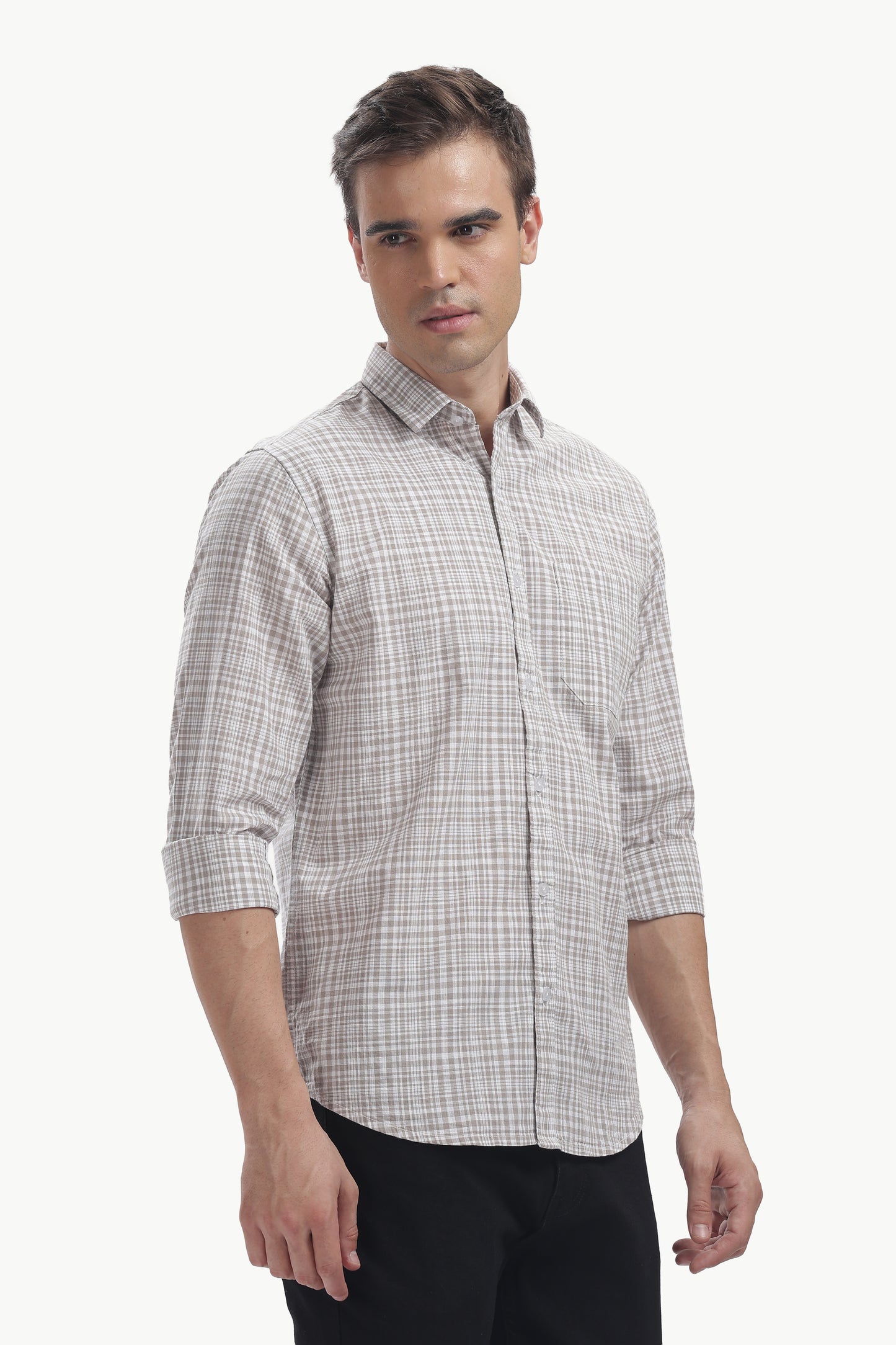 Cotton Slub Checked Shirt
