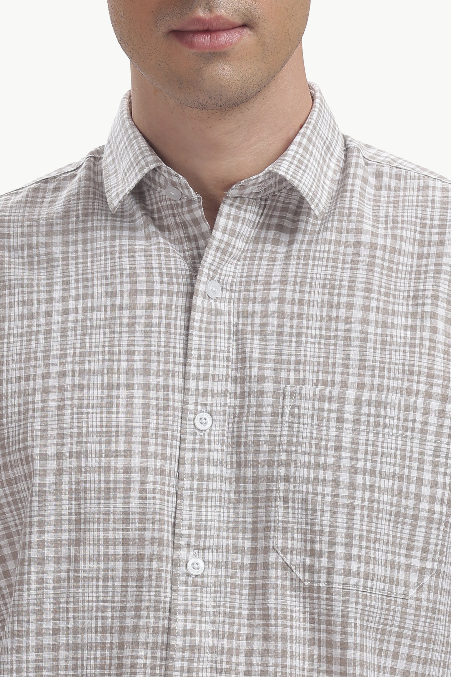 Cotton Slub Checked Shirt
