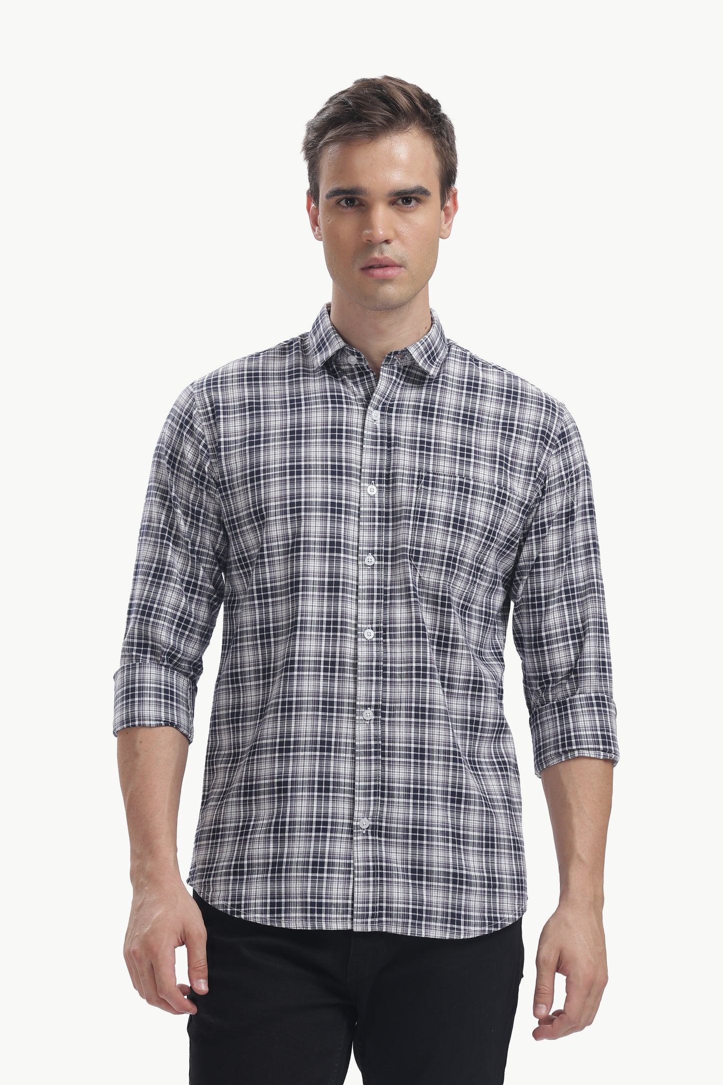 Cotton Slub Checked Shirt