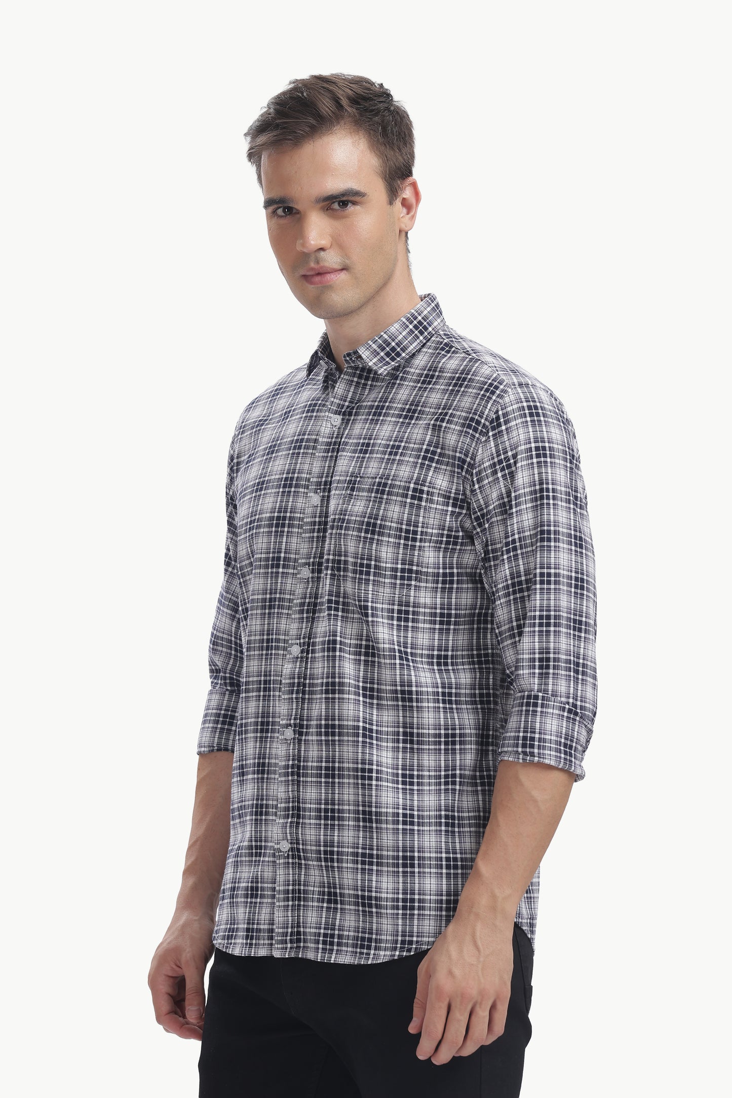 Cotton Slub Checked Shirt