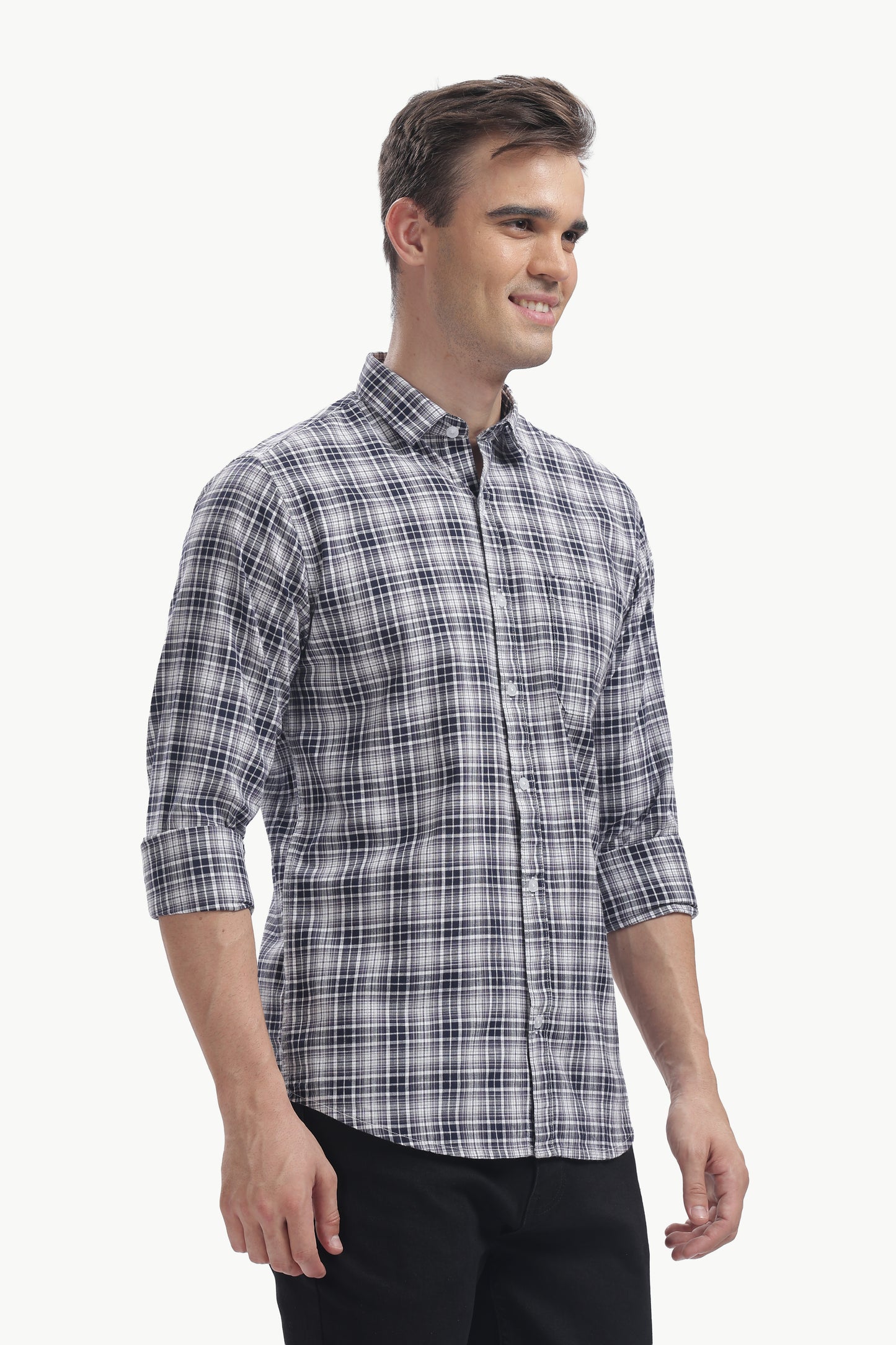 Cotton Slub Checked Shirt