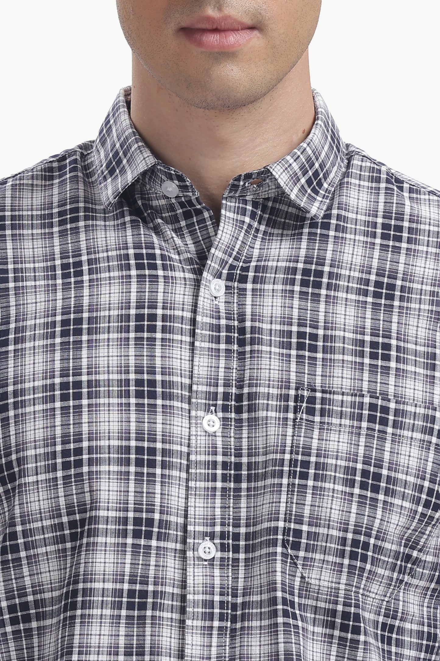 Cotton Slub Checked Shirt