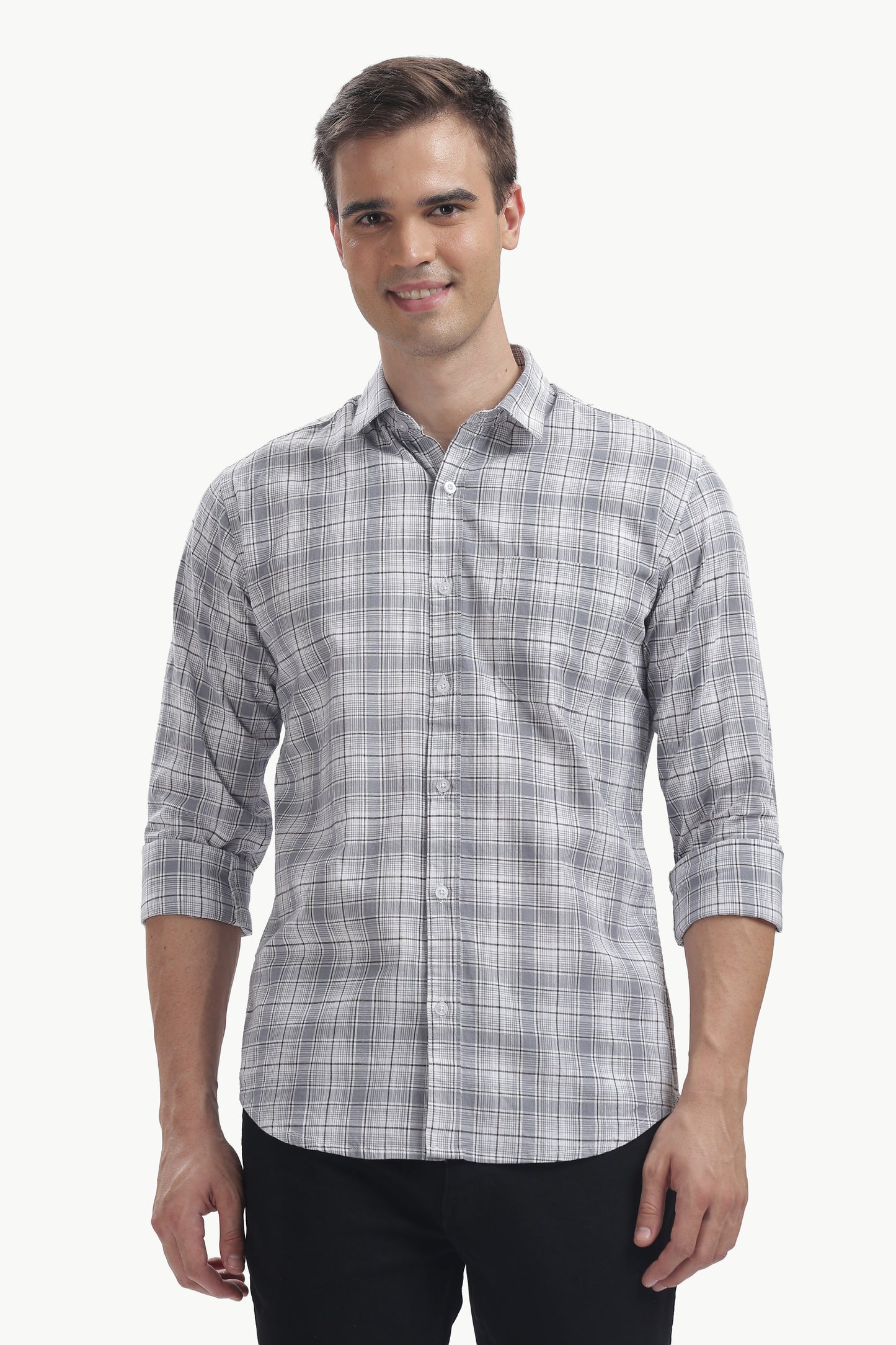 Cotton Slub Checked Shirt