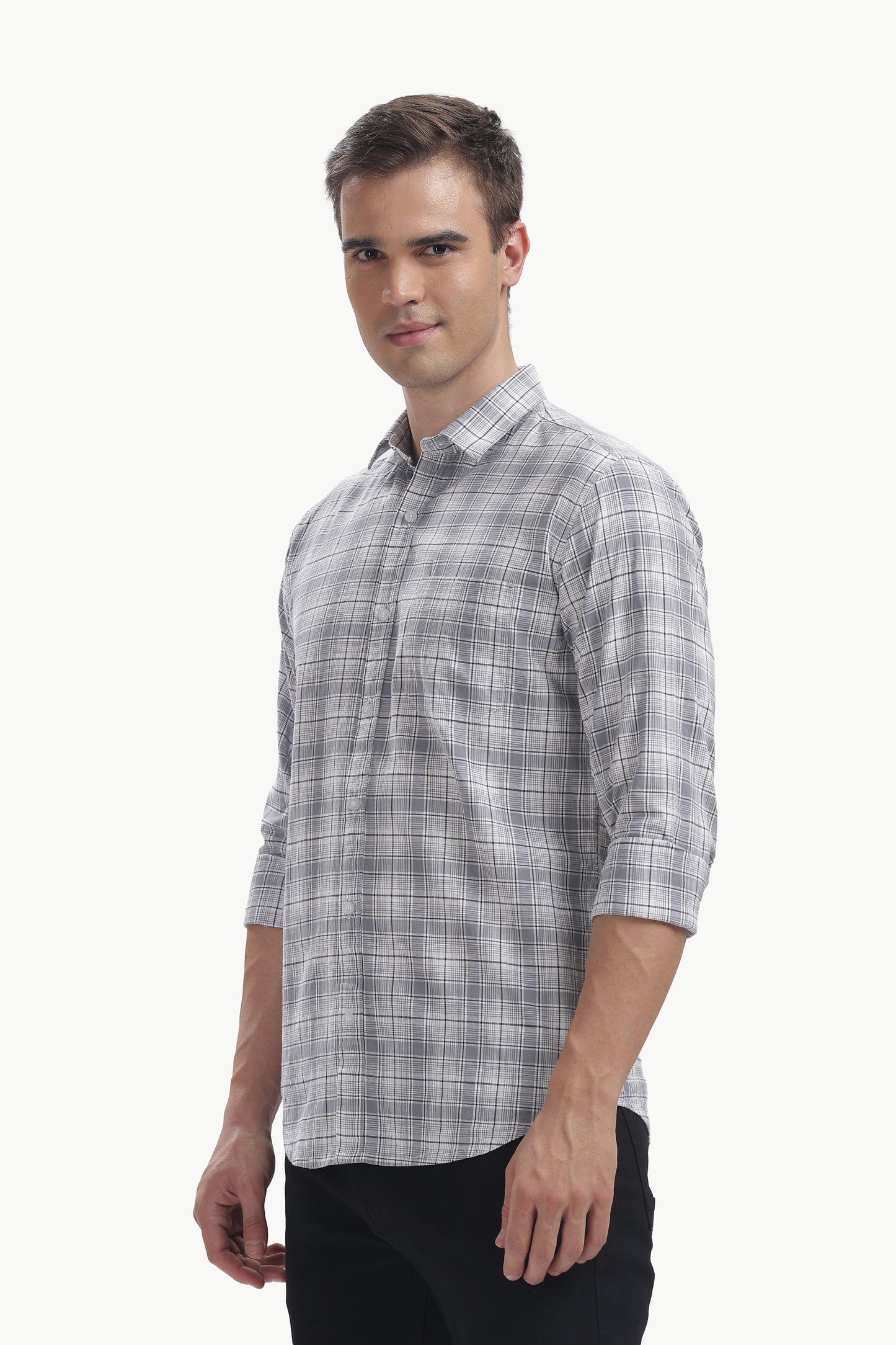 Cotton Slub Checked Shirt